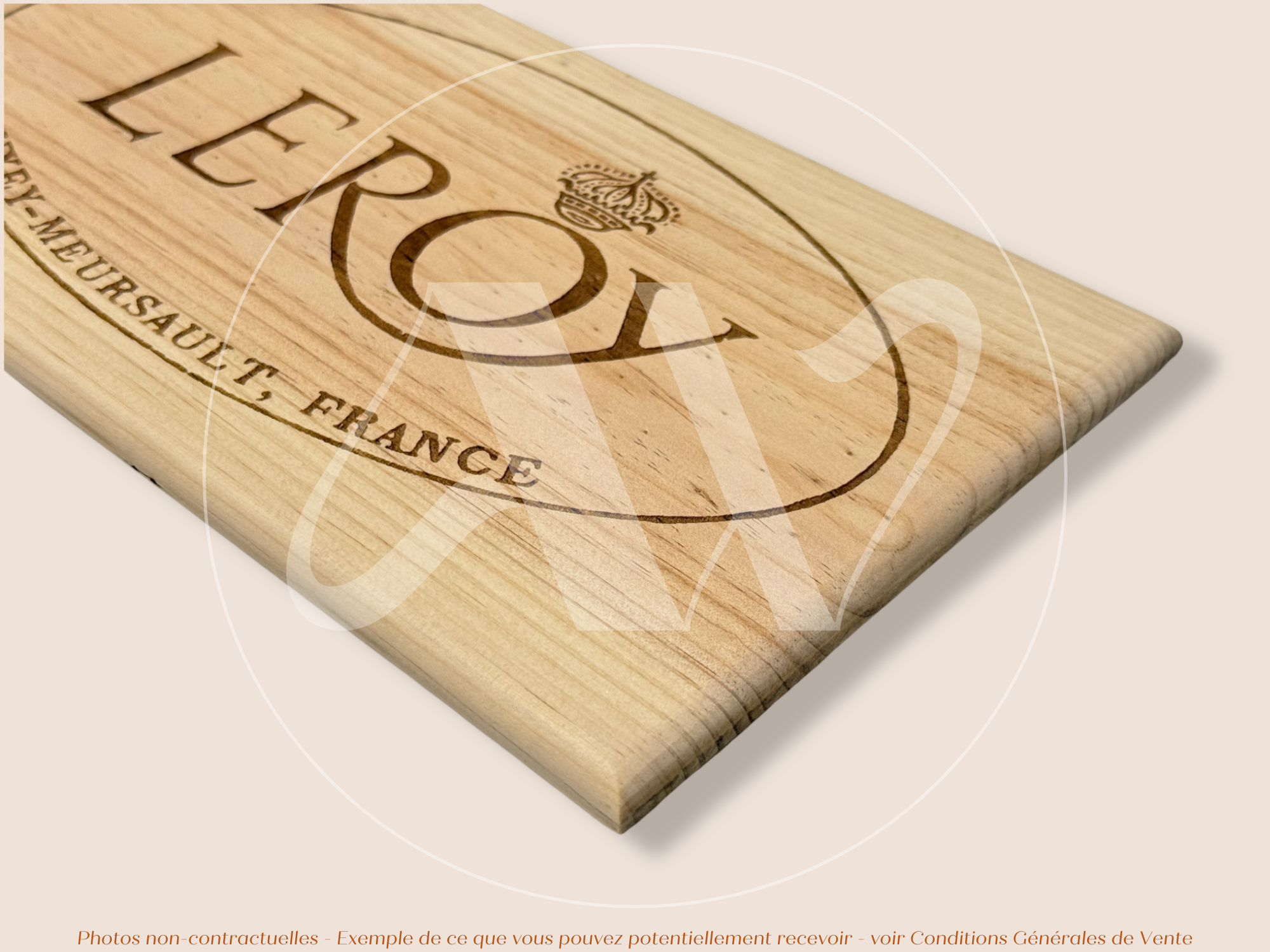 Estampe / Façade d'une caisse de vin en bois du Domaine Leroy - Bourgogne | Format 6 bouteilles = 30x17 cm