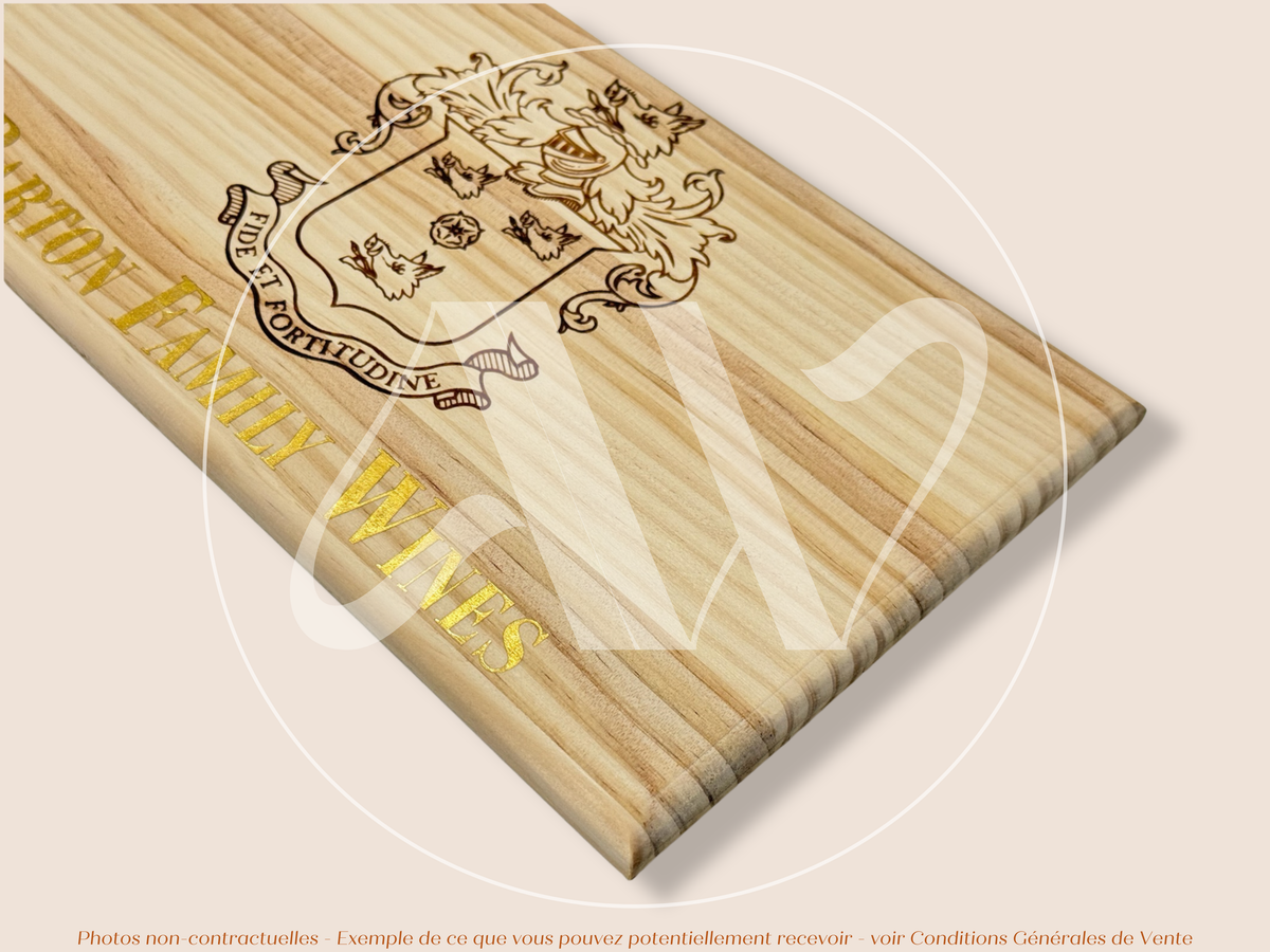 Façade Estampe bois – Barton Family Wines – Bordeaux – Format 30x17 cm – (inscription dorée)
