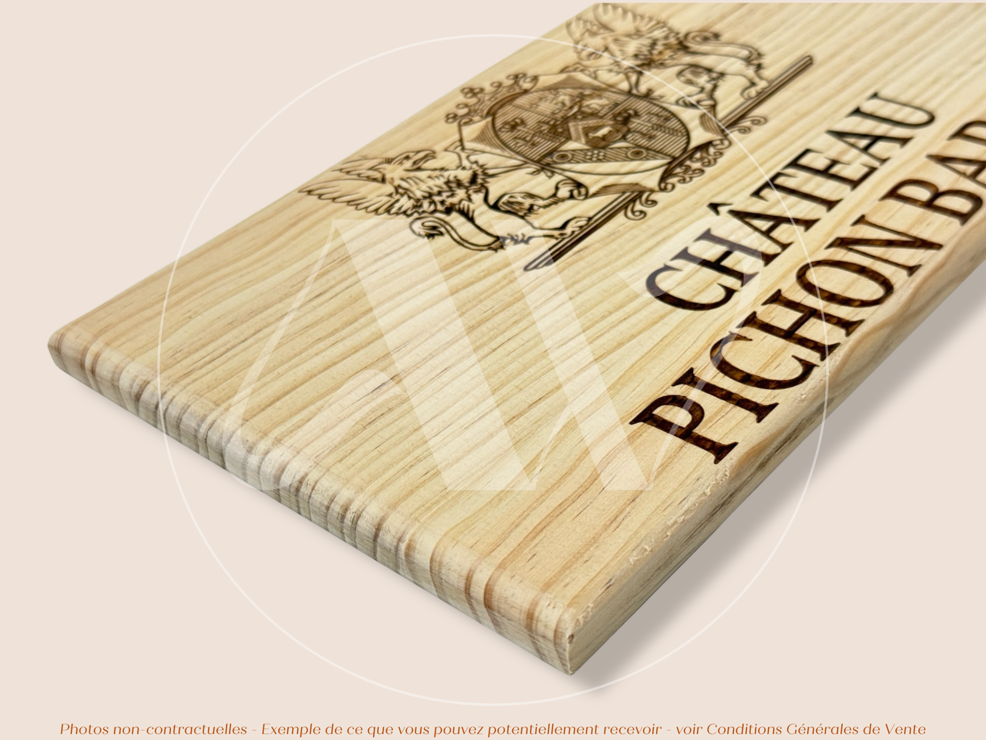 Façade Estampe bois – Château Pichon Baron – Pauillac (Bordeaux) – Format 30x17 cm – (Icône du Médoc)