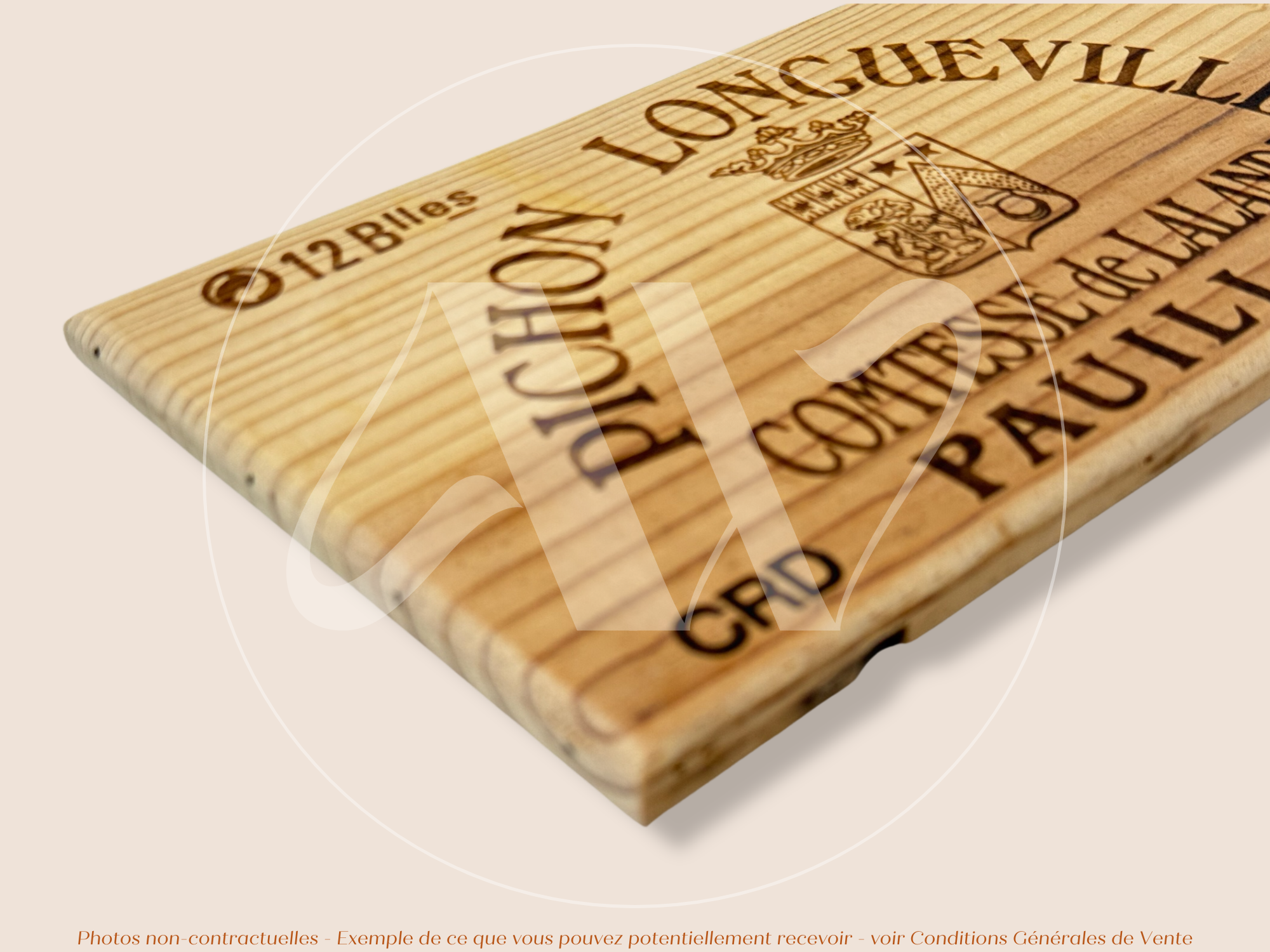 Façade Estampe bois – Château Pichon Longueville Comtesse de Lalande – Pauillac (Bordeaux) – Format 30x17 cm – Millésime 2002 – (Pièce Rare)