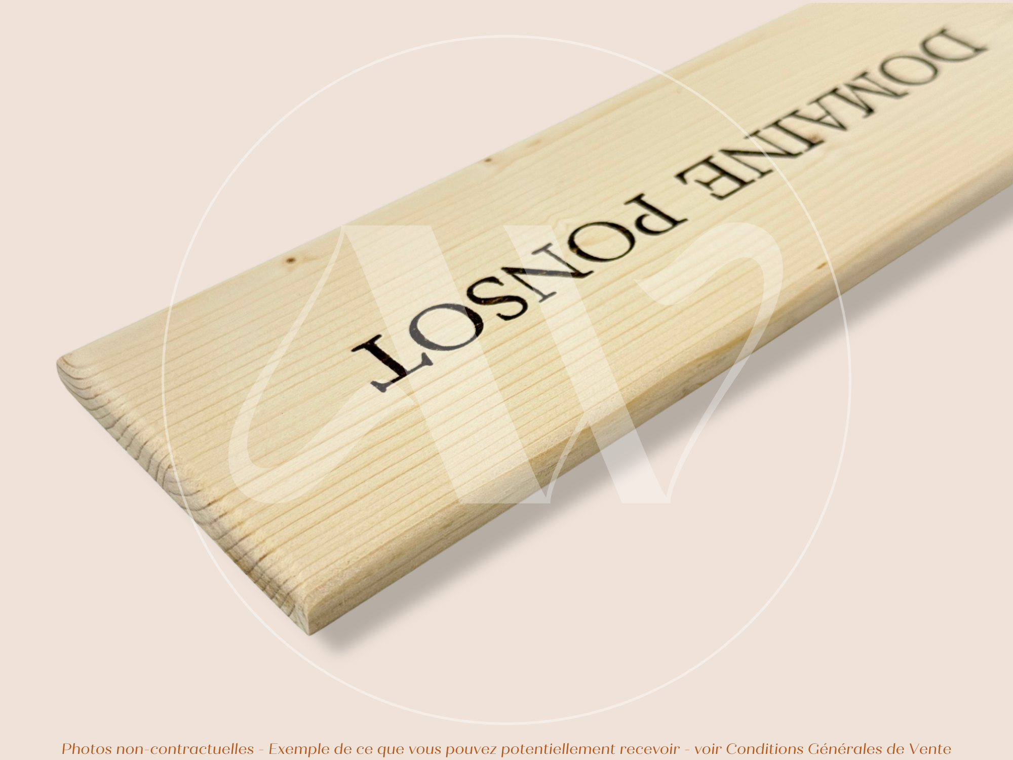 Estampe bois – Domaine Ponsot – Bourgogne – Format 30x9 cm – Façade rare Plaque emblématique