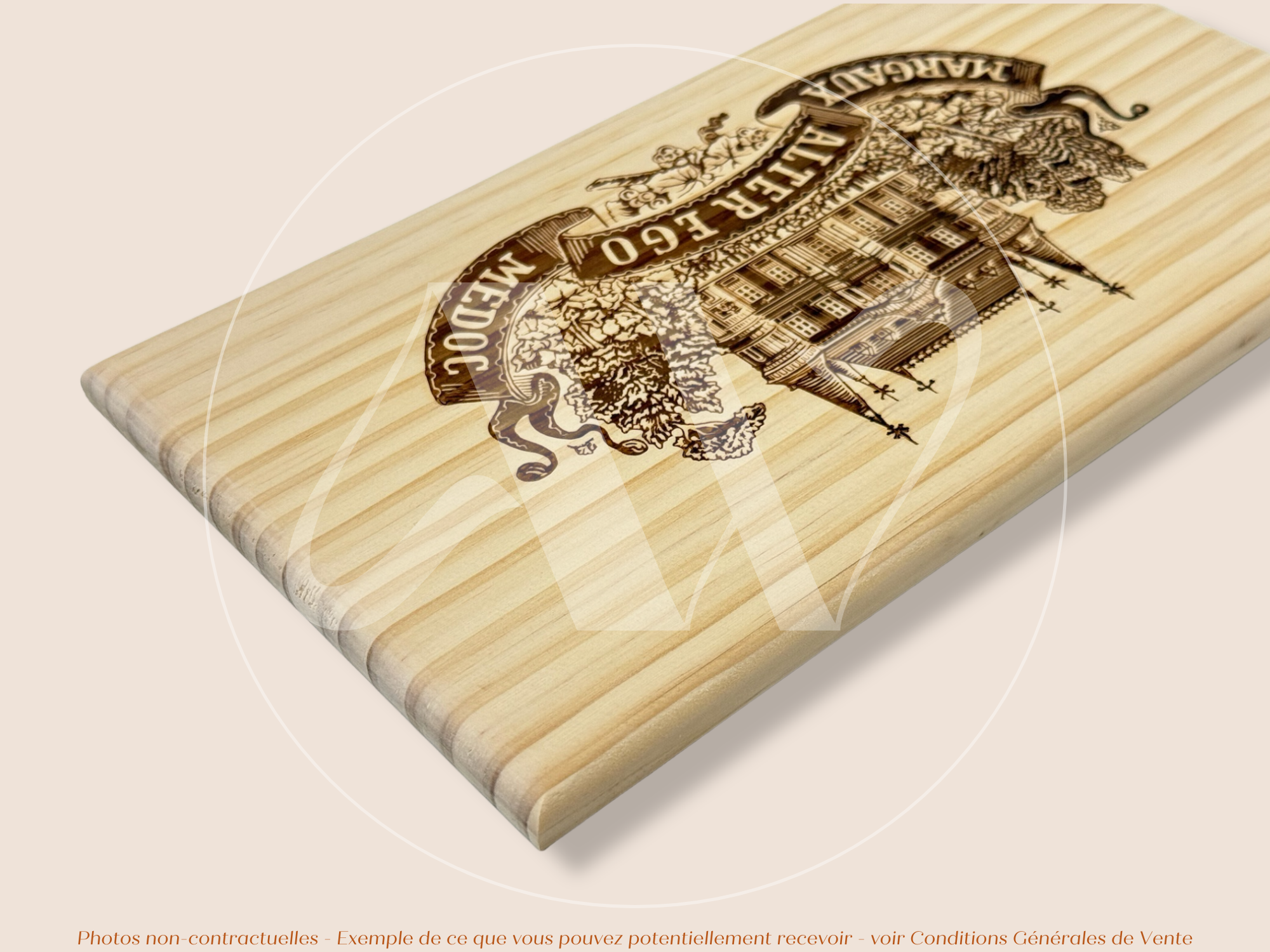 Estampe / Façade d'une caisse de vin en bois du Chateau Palmer - Alter Ego - Margaux - Bordeaux | Format 6 bouteilles = 30x17 cm