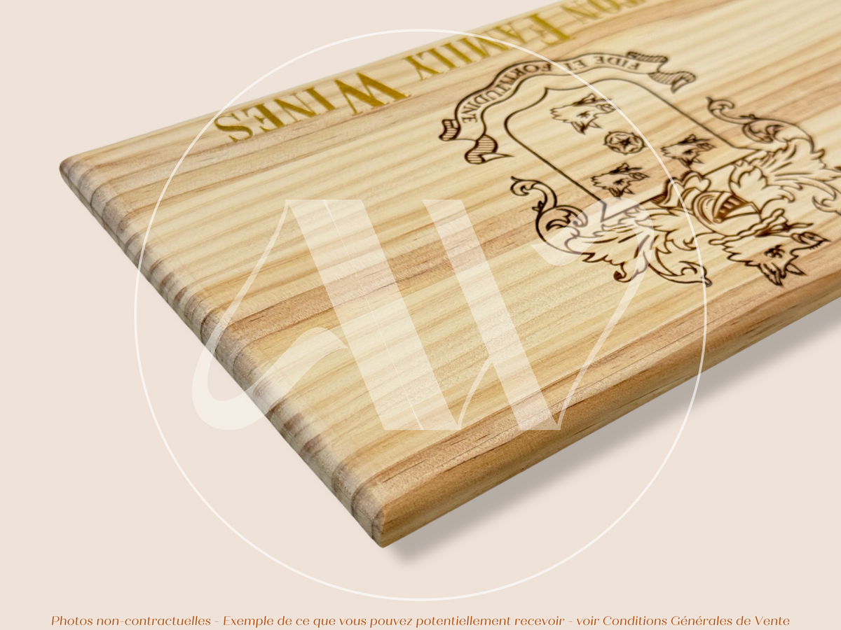 Façade Estampe bois – Barton Family Wines – Bordeaux – Format 30x17 cm – (inscription dorée)
