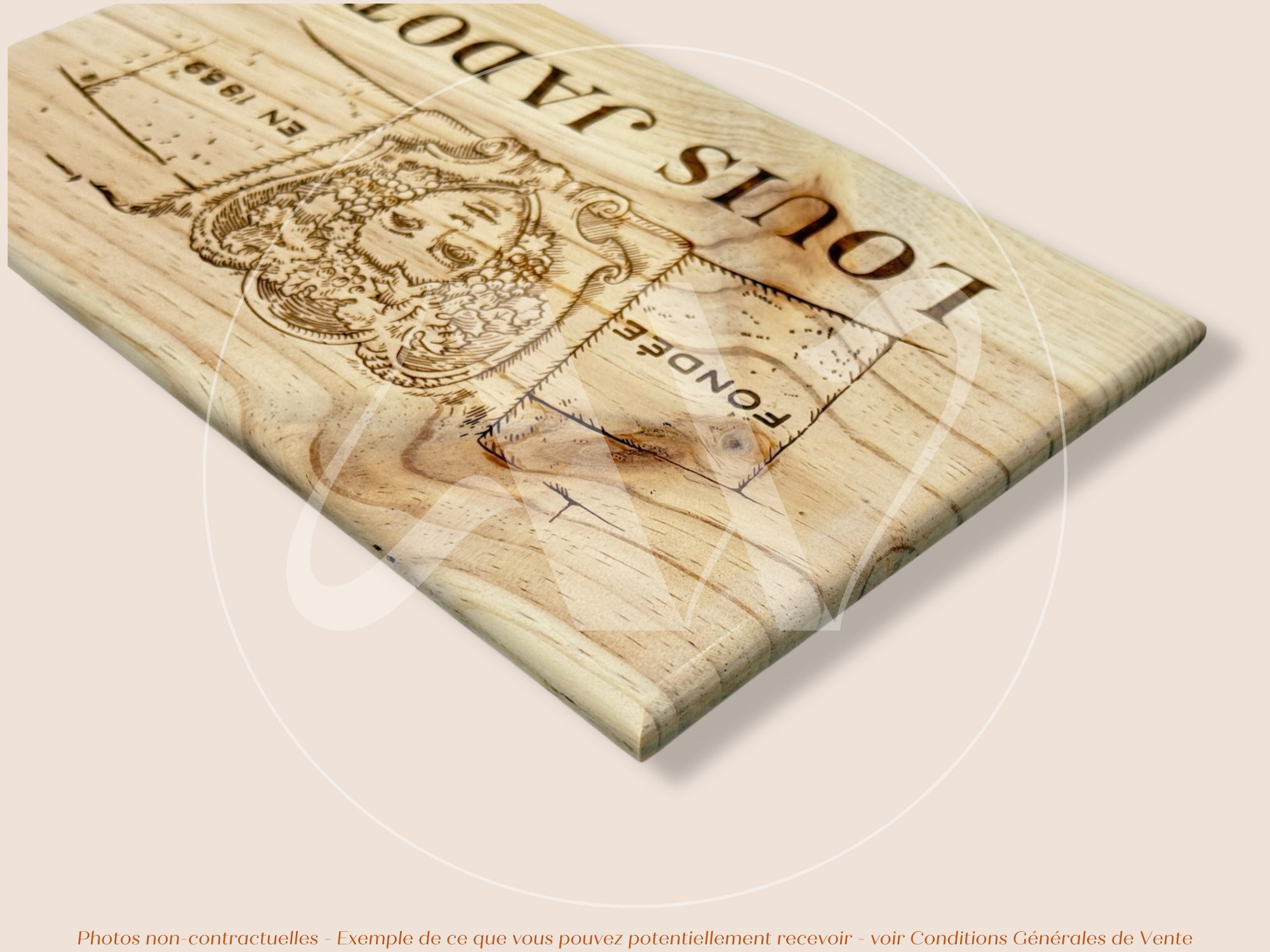 Estampe / Façade d'une caisse de vin en bois de la Maison Louis Jadot - Bourgogne | Format 6 bouteilles = 30x17 cm