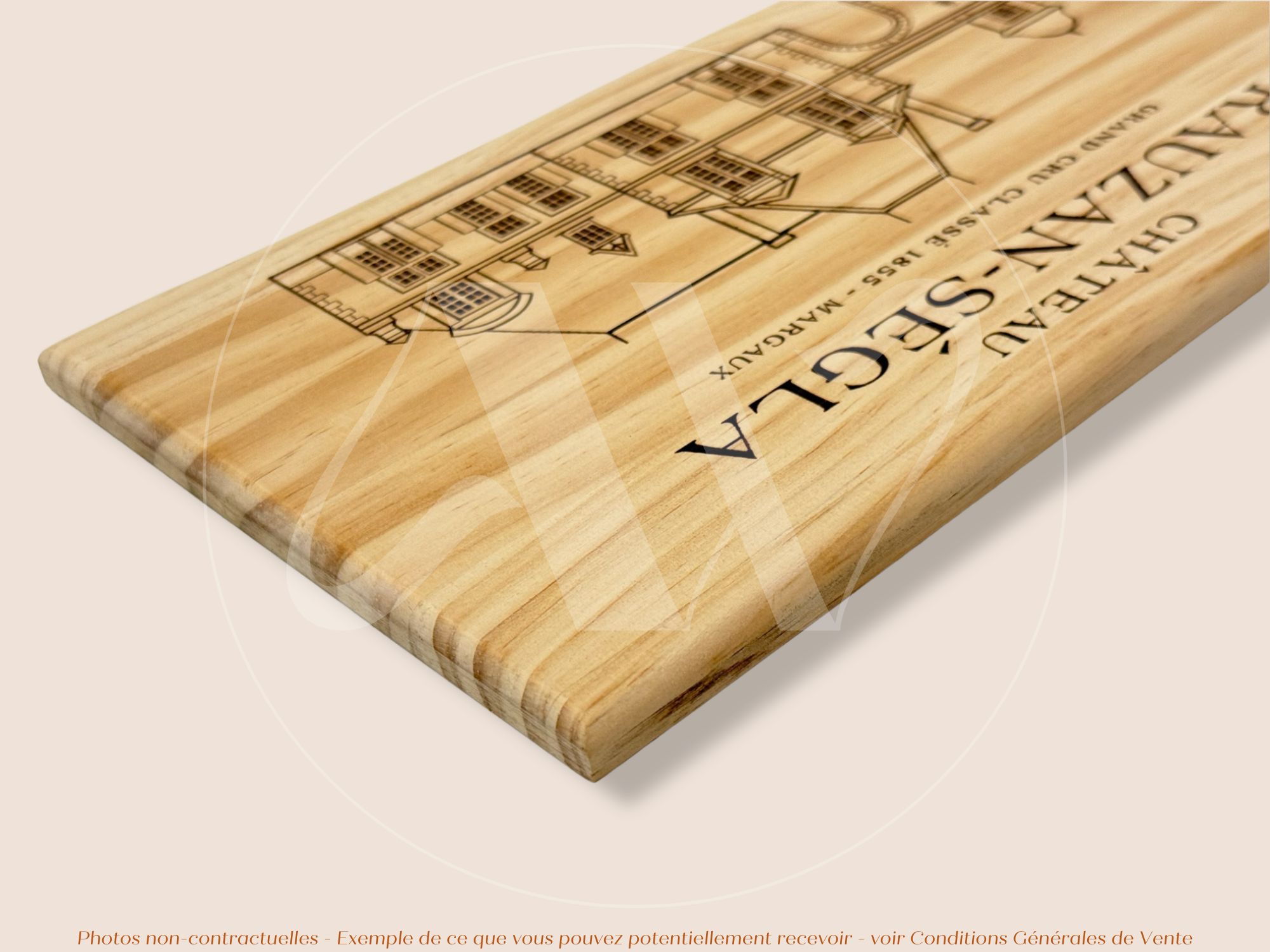 Estampe / Façade d'une caisse de vin en bois du Chateau Rauzan Segla - Margaux - Bordeaux | Format 12 bouteilles = 30x17