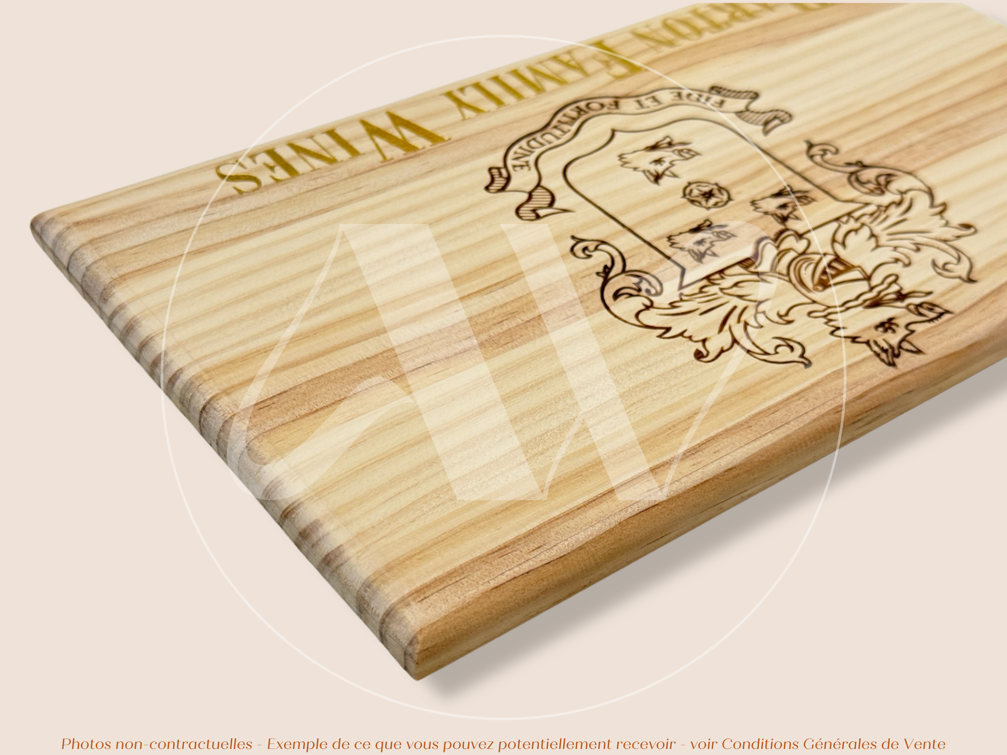 Façade Estampe bois – Barton Family Wines – Bordeaux – Format 30x17 cm – (inscription dorée)