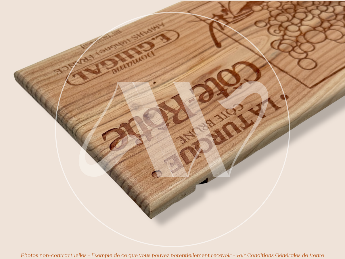 Estampe / Façade d'une caisse de vin en bois du Domaine Guigal - La Turque - Cote-Rotie | Format 6 bouteilles = 30x17 cm