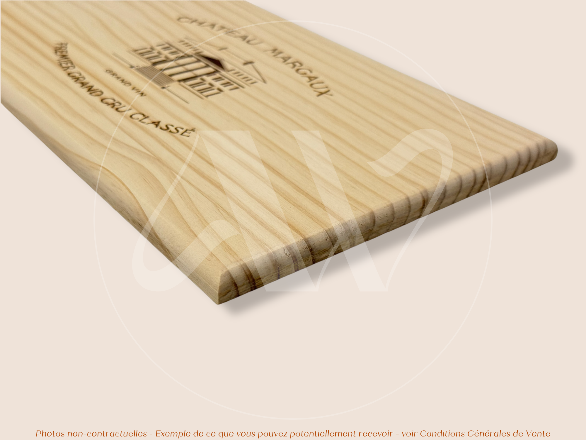 Estampe / Façade d'une caisse de vin en bois du Chateau Margaux - Bordeaux | Format 6 ou 12 bouteilles = 30x17
