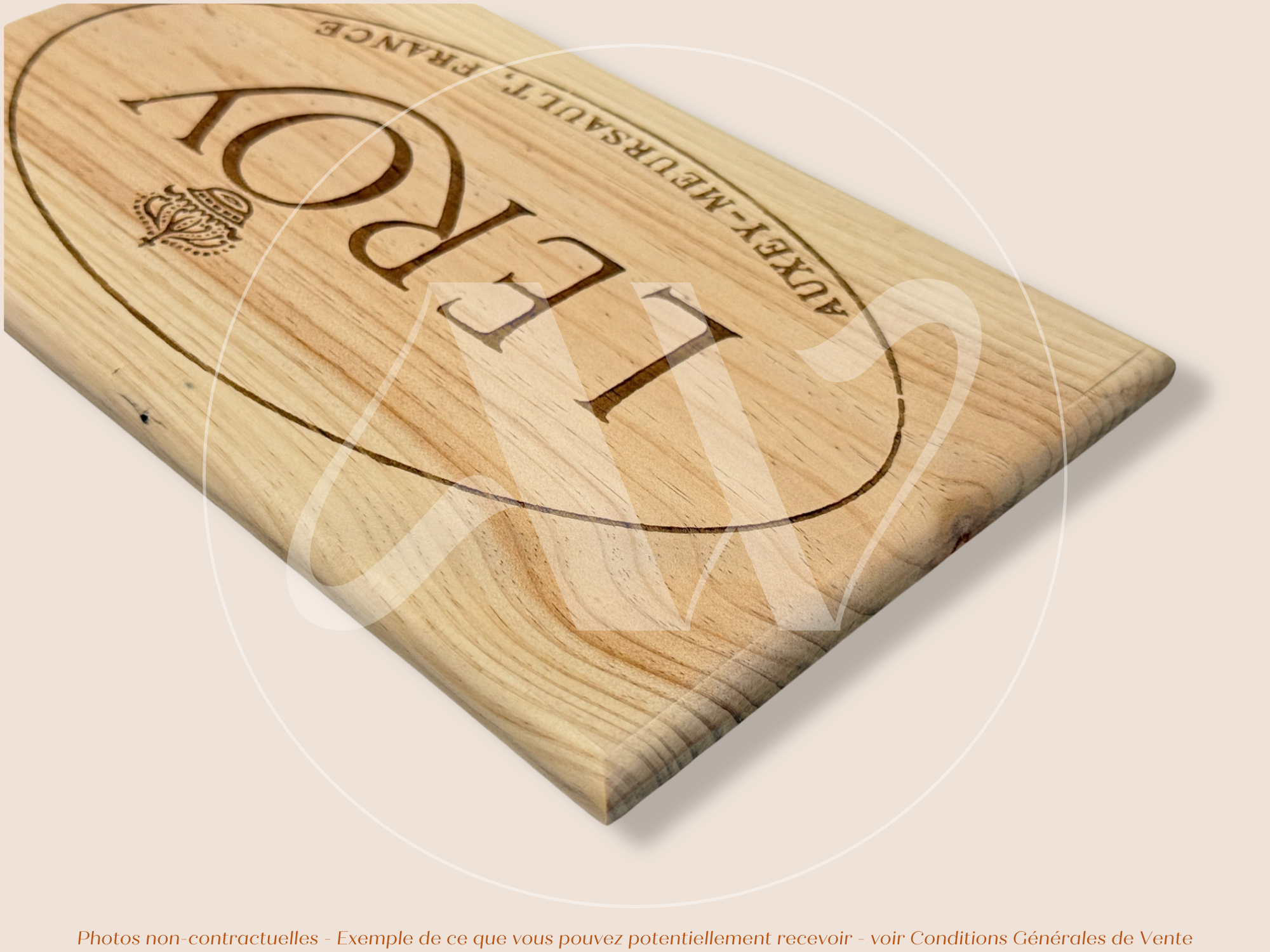 Estampe / Façade d'une caisse de vin en bois du Domaine Leroy - Bourgogne | Format 6 bouteilles = 30x17 cm