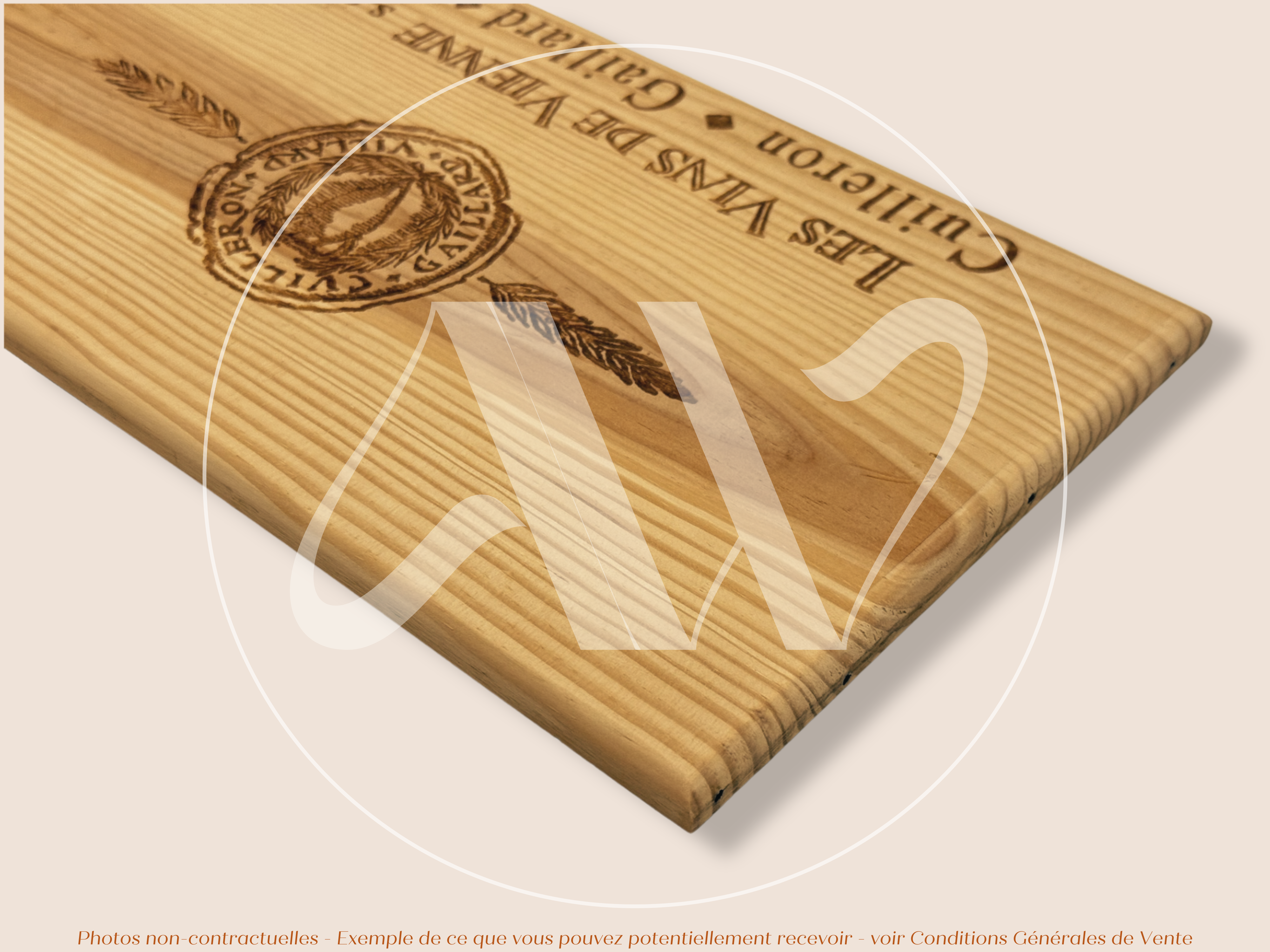 Estampe de caisse de vin – Les Vins de Vienne – Vallée du Rhône – 30 × 17 cm