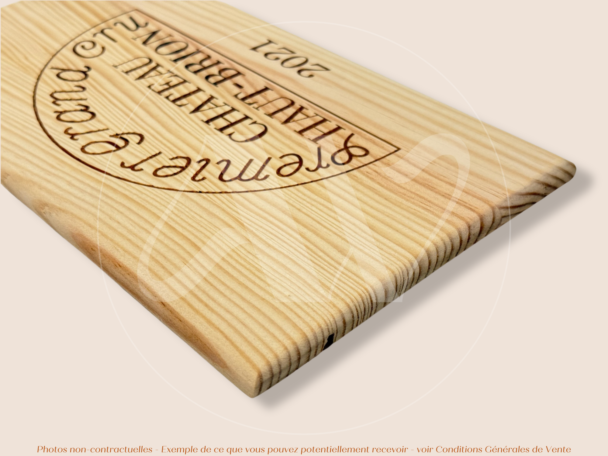 Estampe / Façade d'une caisse de vin en bois du Chateau Haut Brion 2021 - Bordeaux | Format 12 bouteilles = 30x17 cm