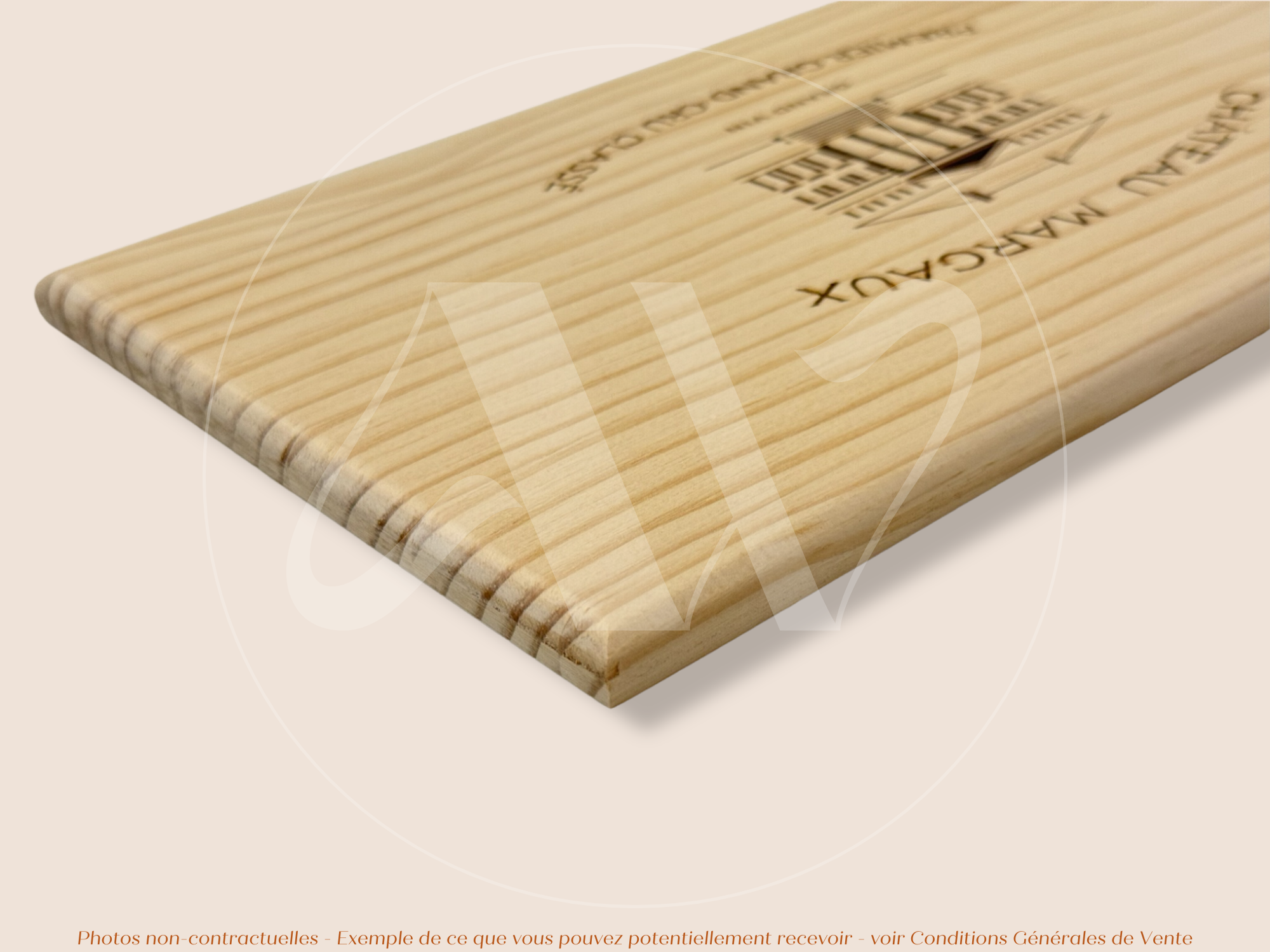 Estampe / Façade d'une caisse de vin en bois du Chateau Margaux - Bordeaux | Format 6 ou 12 bouteilles = 30x17