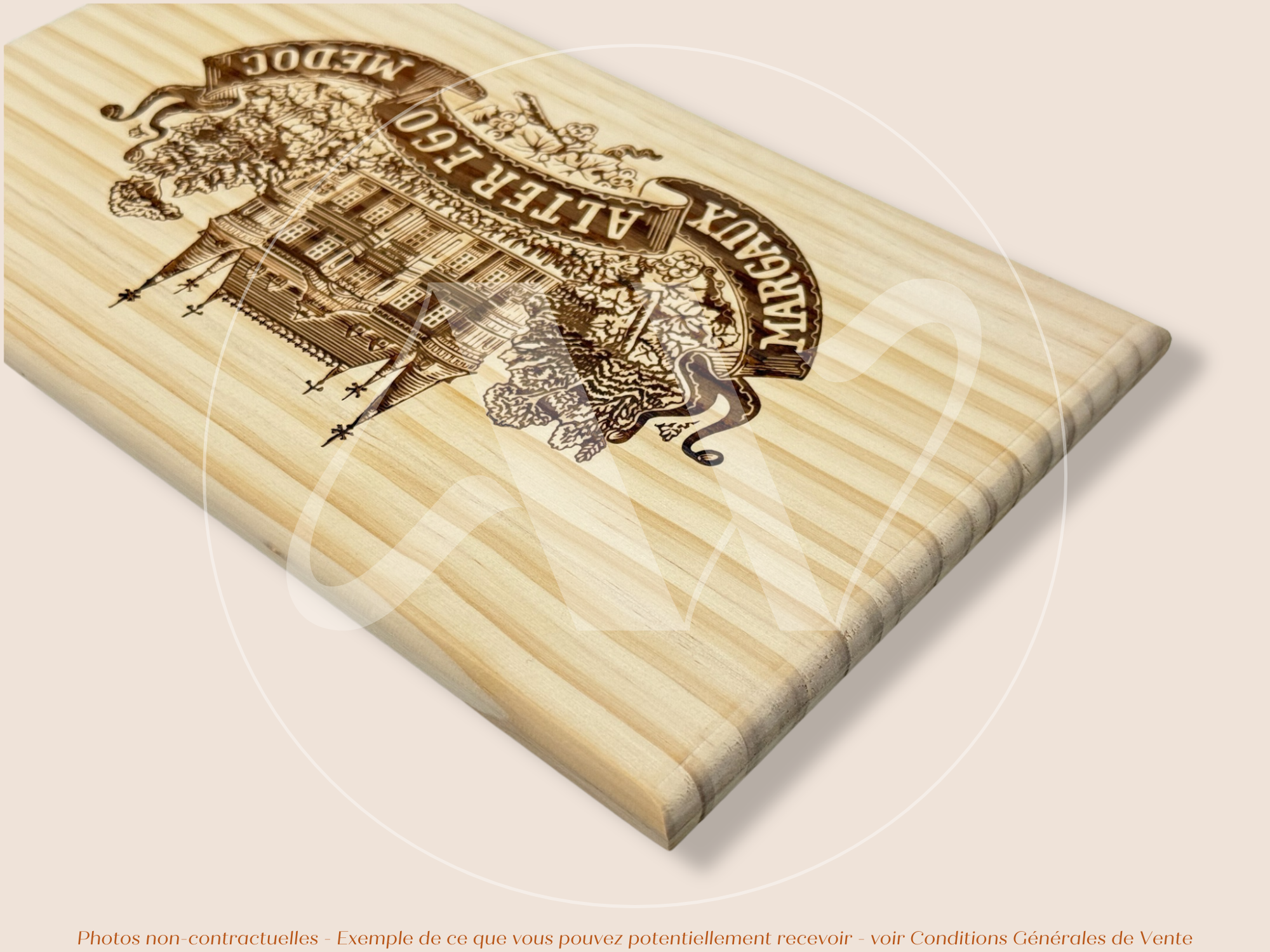 Estampe / Façade d'une caisse de vin en bois du Chateau Palmer - Alter Ego - Margaux - Bordeaux | Format 6 bouteilles = 30x17 cm