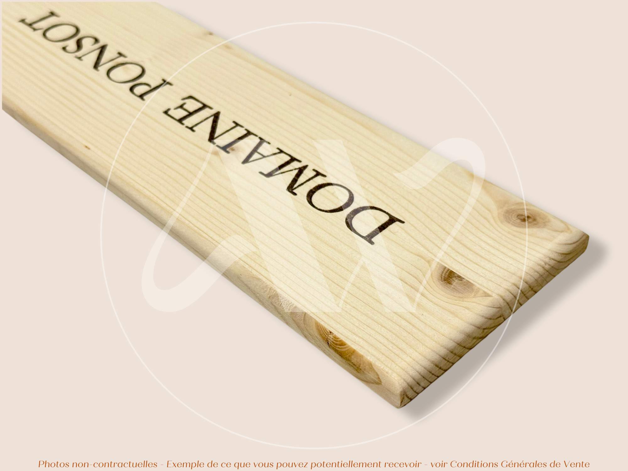 Estampe bois – Domaine Ponsot – Bourgogne – Format 30x9 cm – Façade rare Plaque emblématique