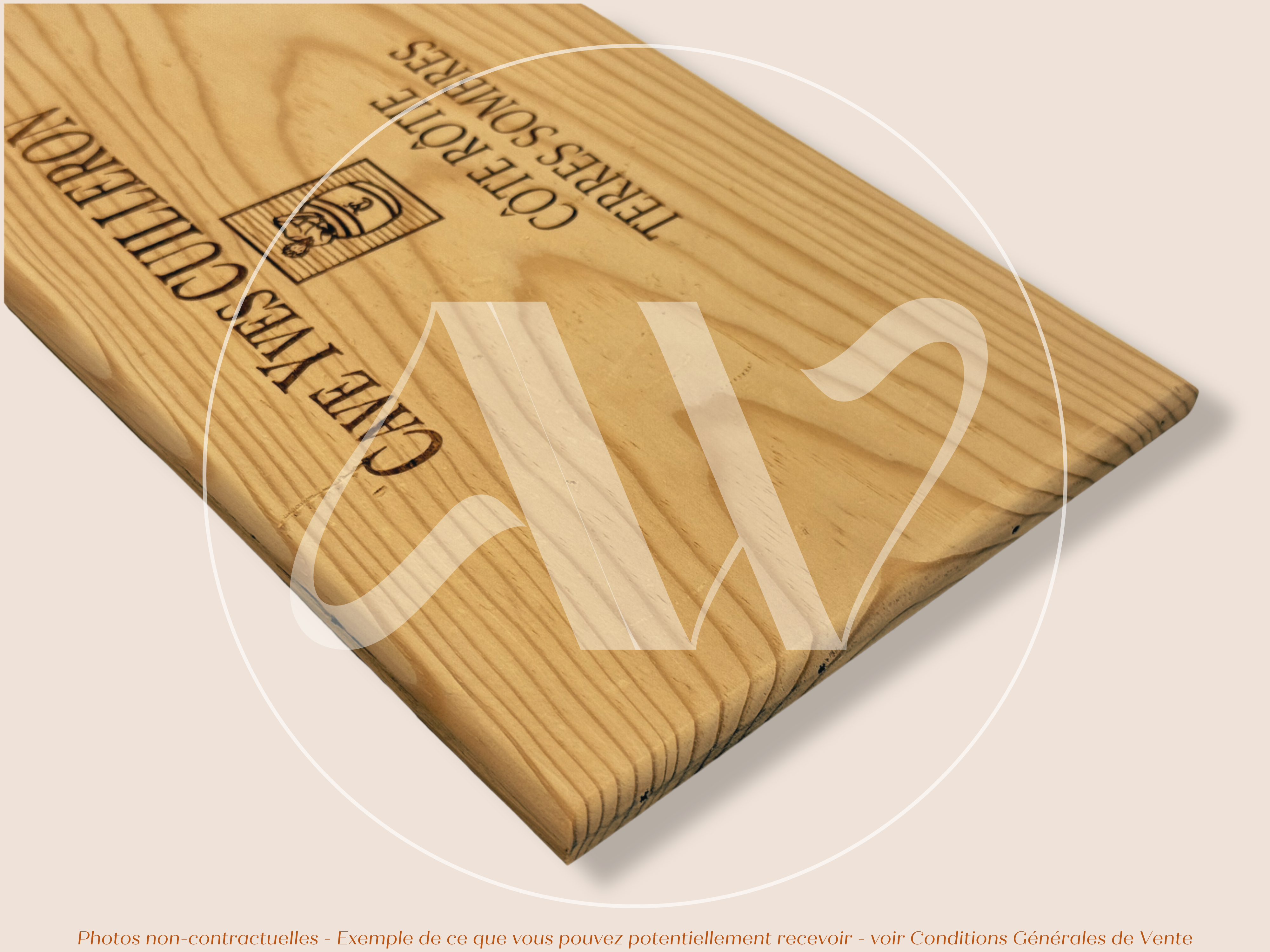Estampe de caisse de vin – Cave Yves Cuilleron – Côte-Rôtie Terres Sombres – 30 × 17 cm