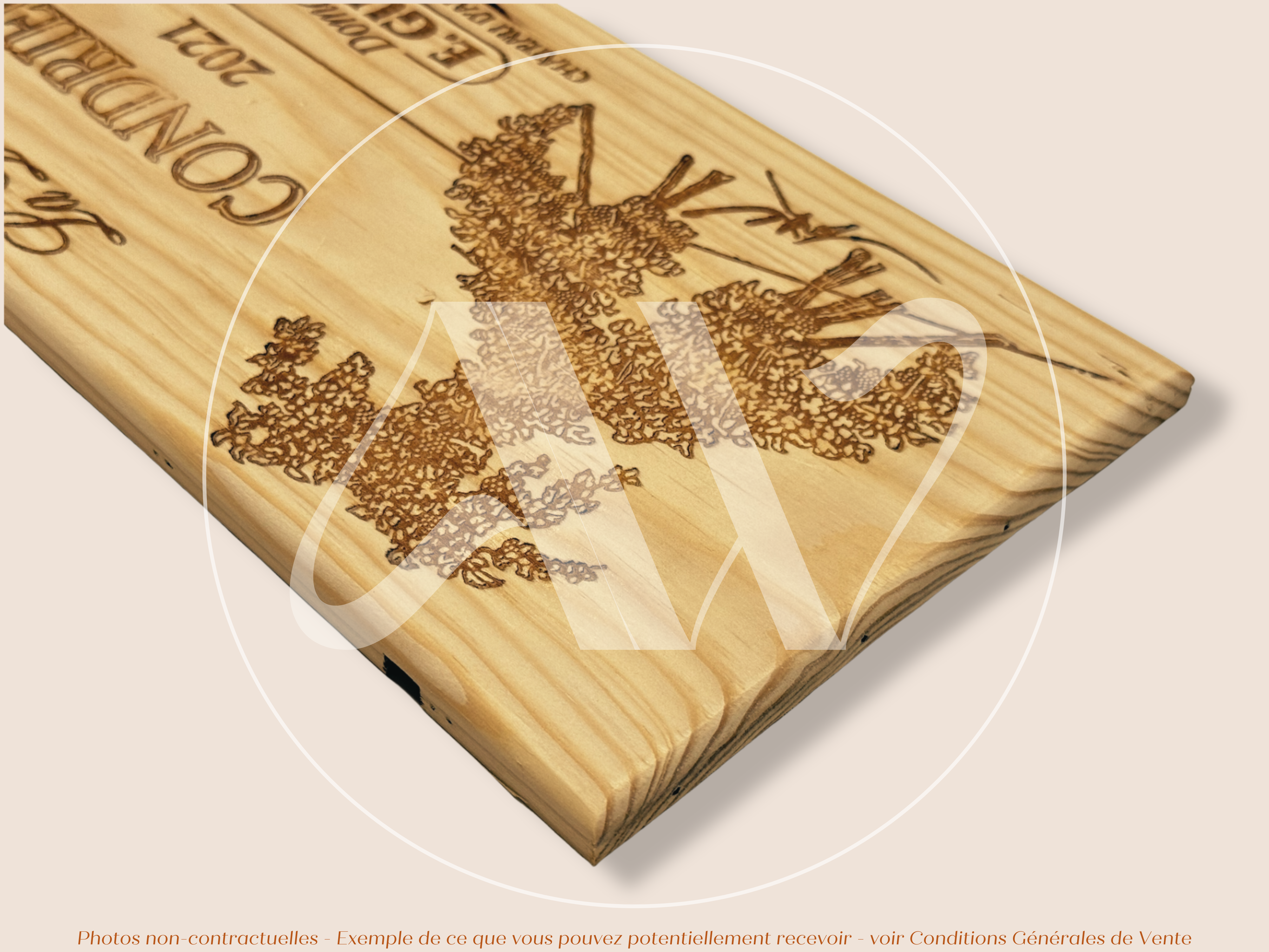Estampe de caisse de vin – La Doriane 2021 – Condrieu, Domaine E. Guigal – 30 × 17 cm
