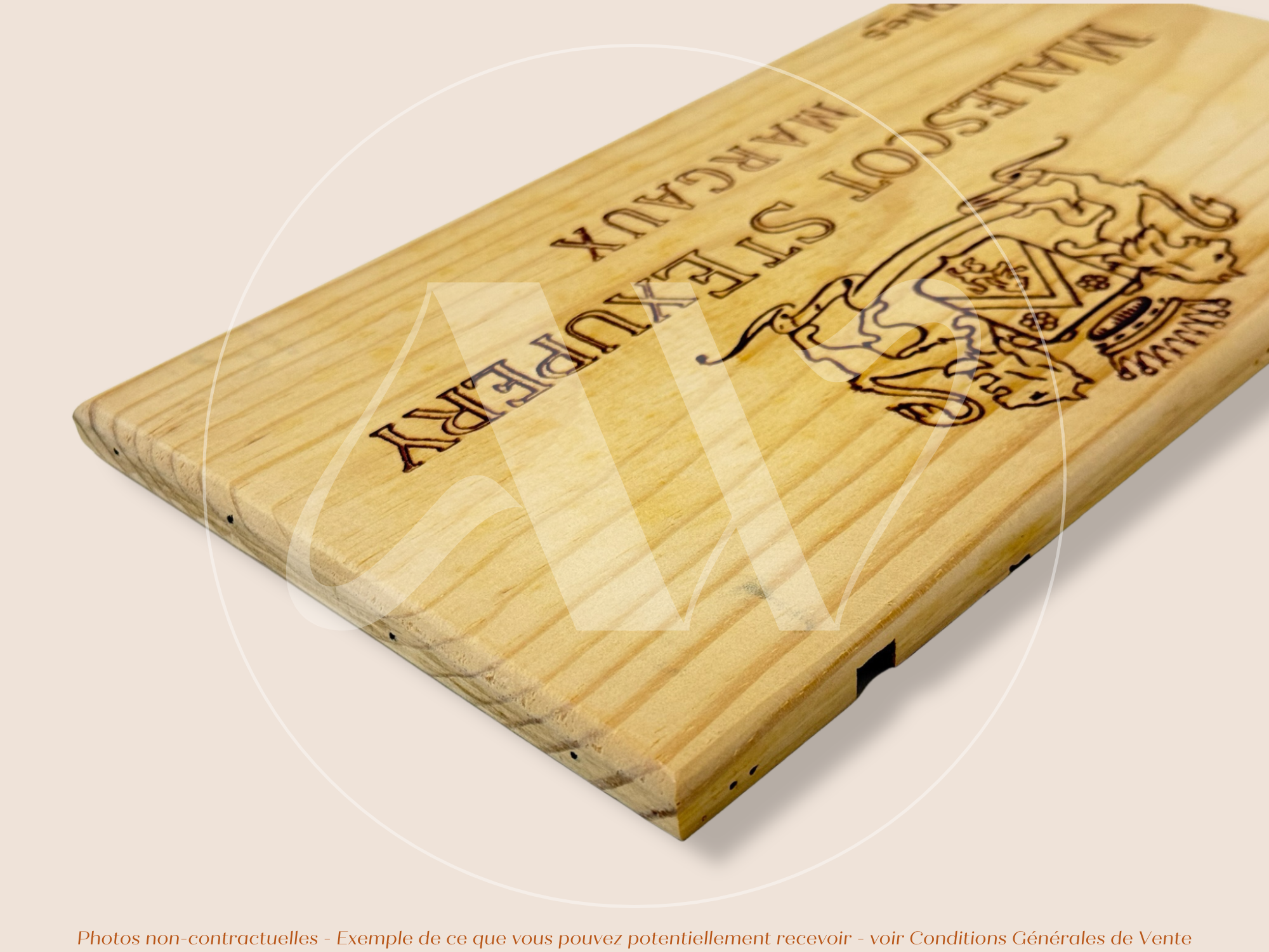 Façade Estampe bois – Château Malescot St Exupéry – Margaux (Bordeaux) – Format 30x17 cm – (Pièce rare d’un Grand Cru Classé)