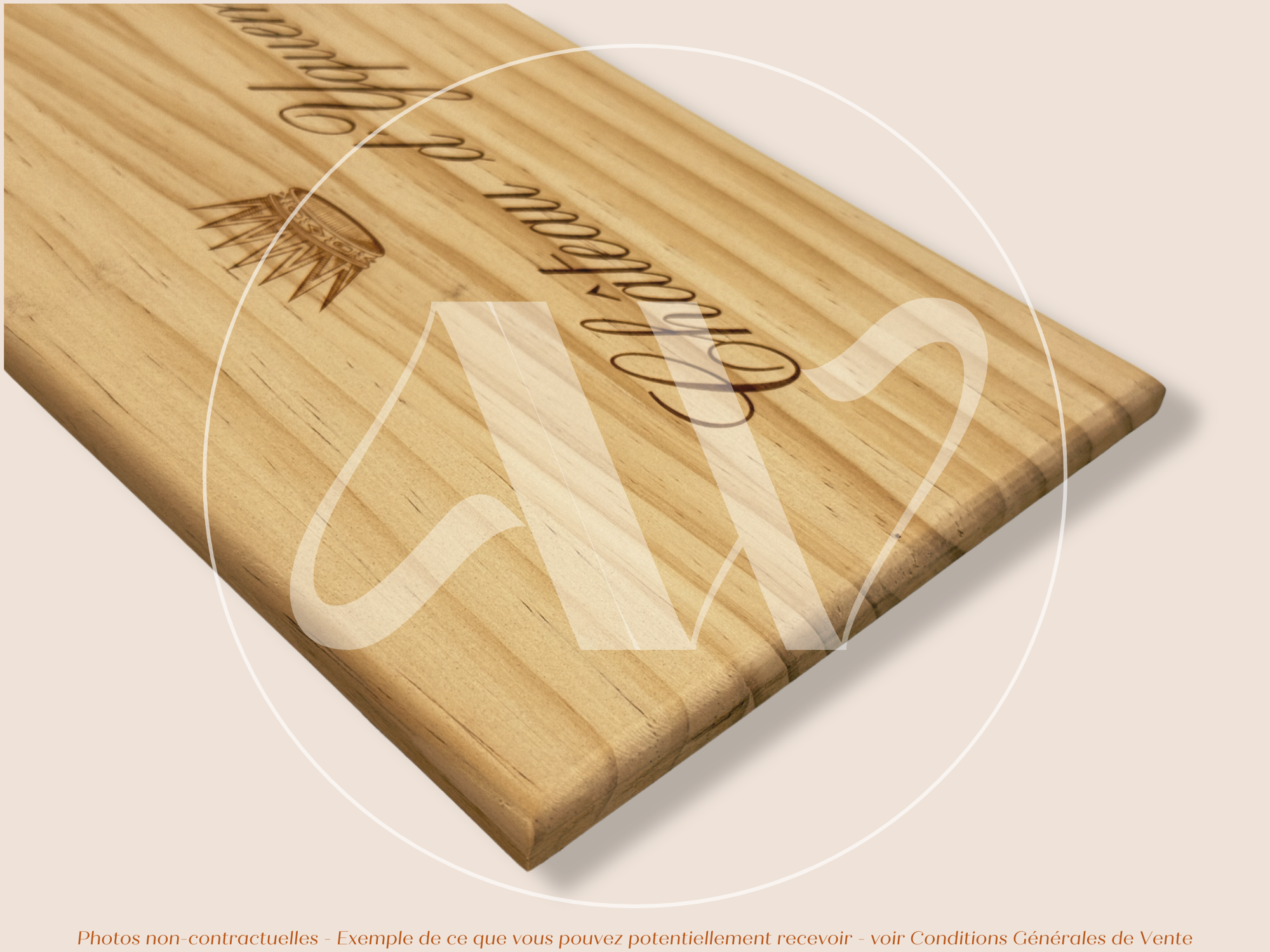 Estampe de caisse de vin – Château d’Yquem – Sauternes – 30 × 17 cm - couvercle sans millésime