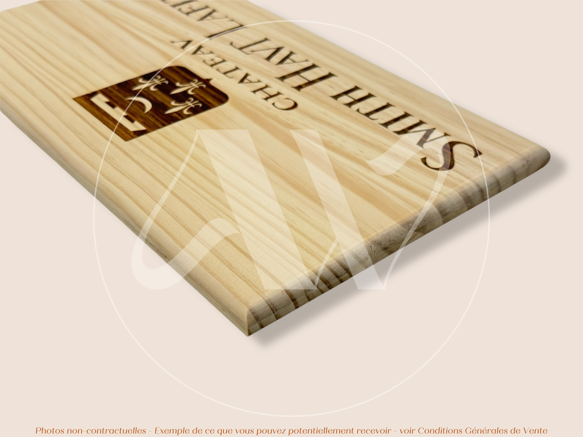 Estampe / Façade d'une caisse de vin en bois du Chateau Smith Haut Lafitte - Bordeaux | Format 6 ou 12 bouteilles = 30x17