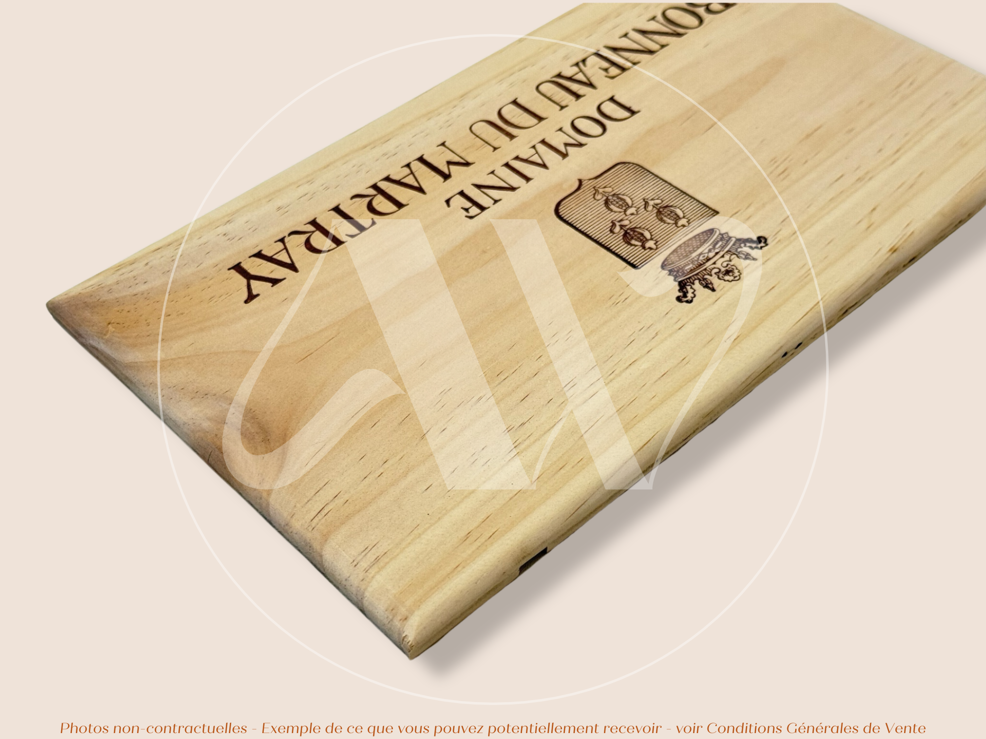 Estampe / Façade d'une caisse de vin en bois du Domaine Bonneau du Martray - Bourgogne | Format 6 bouteilles = 30x17 cm
