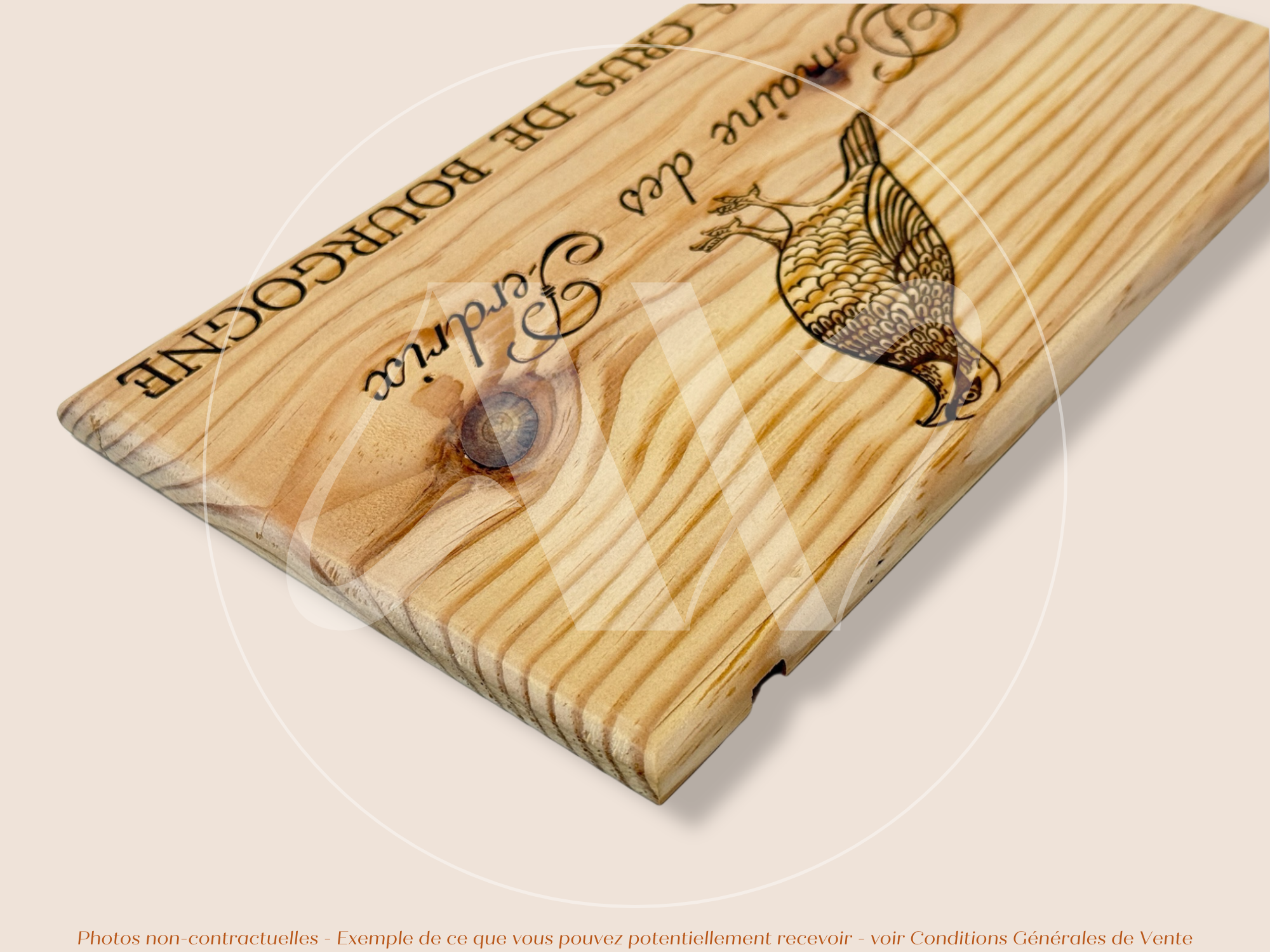 Estampe bois – Domaine des Perdrix – Grands Crus de Bourgogne – Format 30x17 cm – Façade rare d’un domaine d’exception