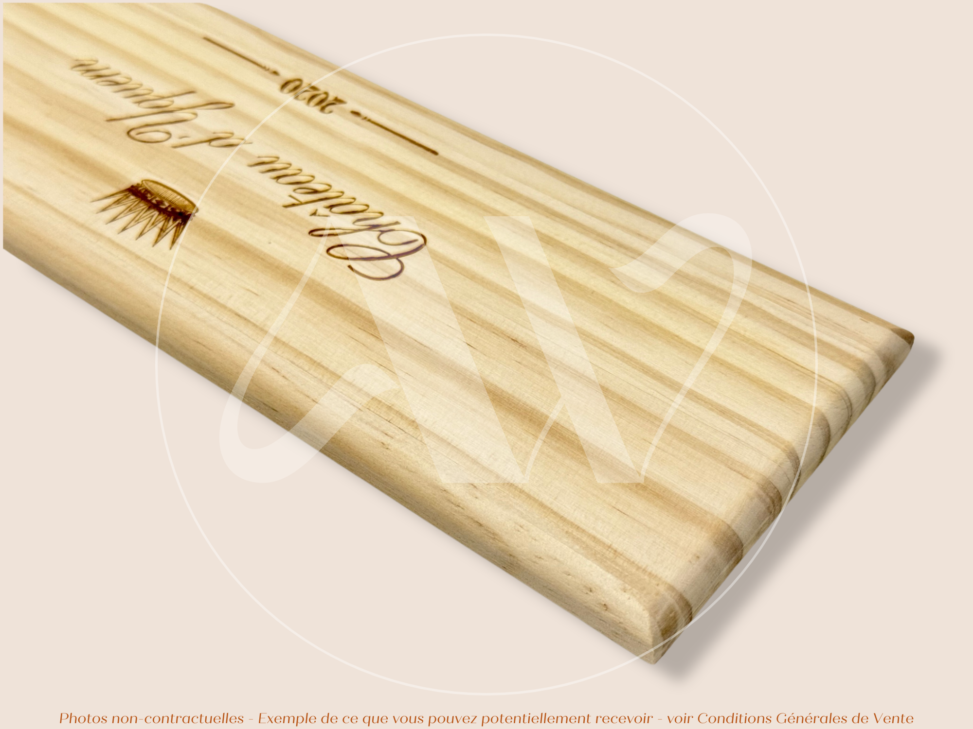 Plaque Estampe bois – Château d’Yquem – Sauternes (Bordeaux) – Millésime 2020 – Estampe prestigieuse