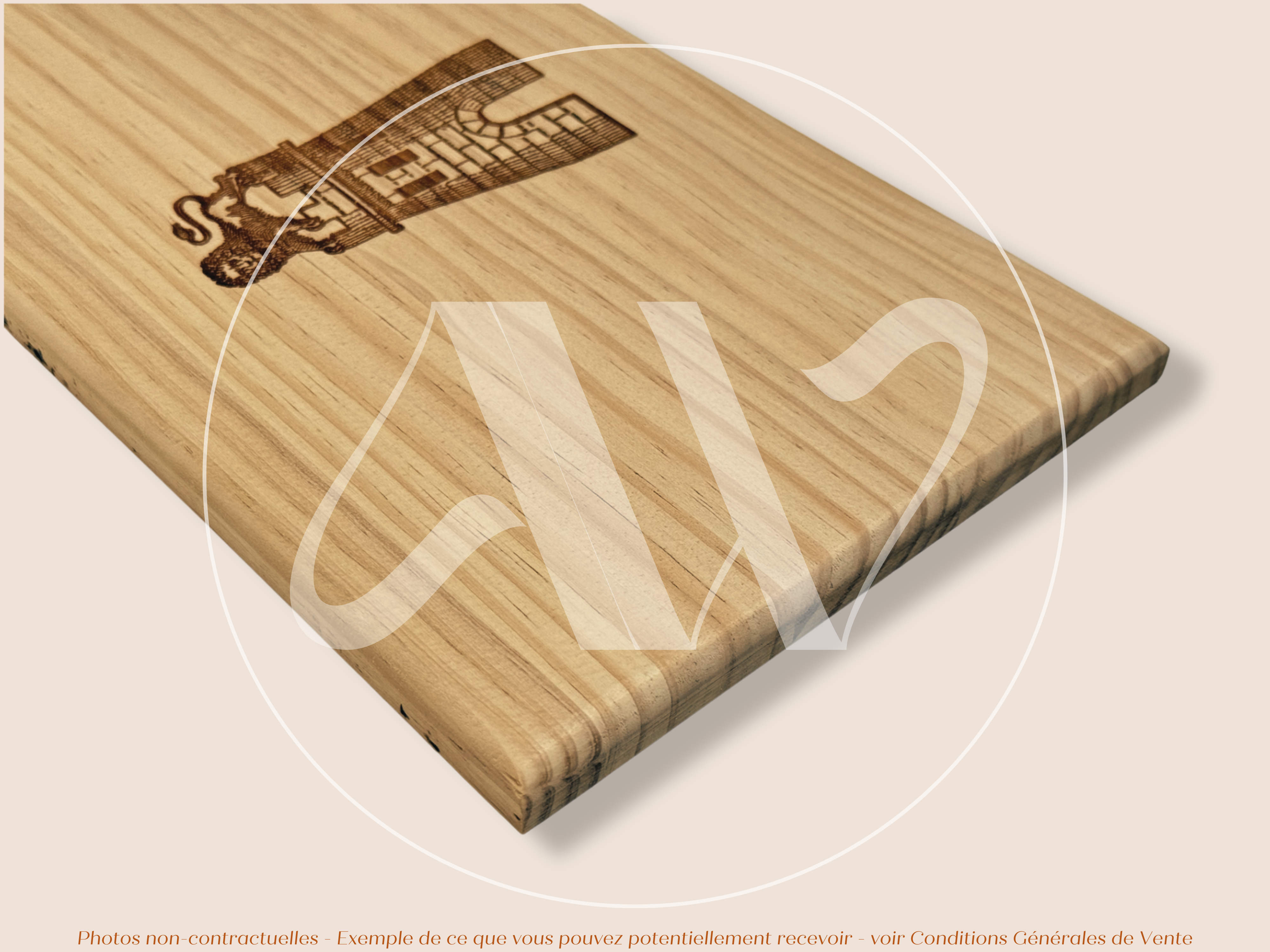 Estampe de caisse de vin bois - Château Latour – Pauillac Bordeaux – 30 × 17 cm