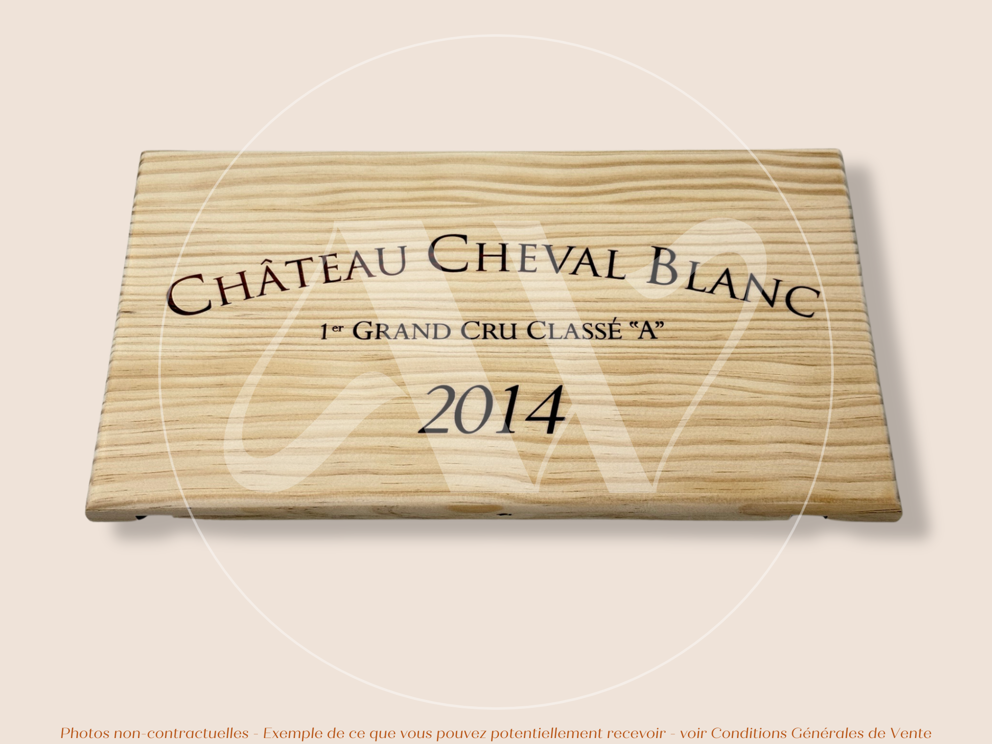 Façade Estampe bois – Château Cheval Blanc – Saint-Émilion (Bordeaux) – Format 30x17 cm – Millésime 2014 – Icône mythique
