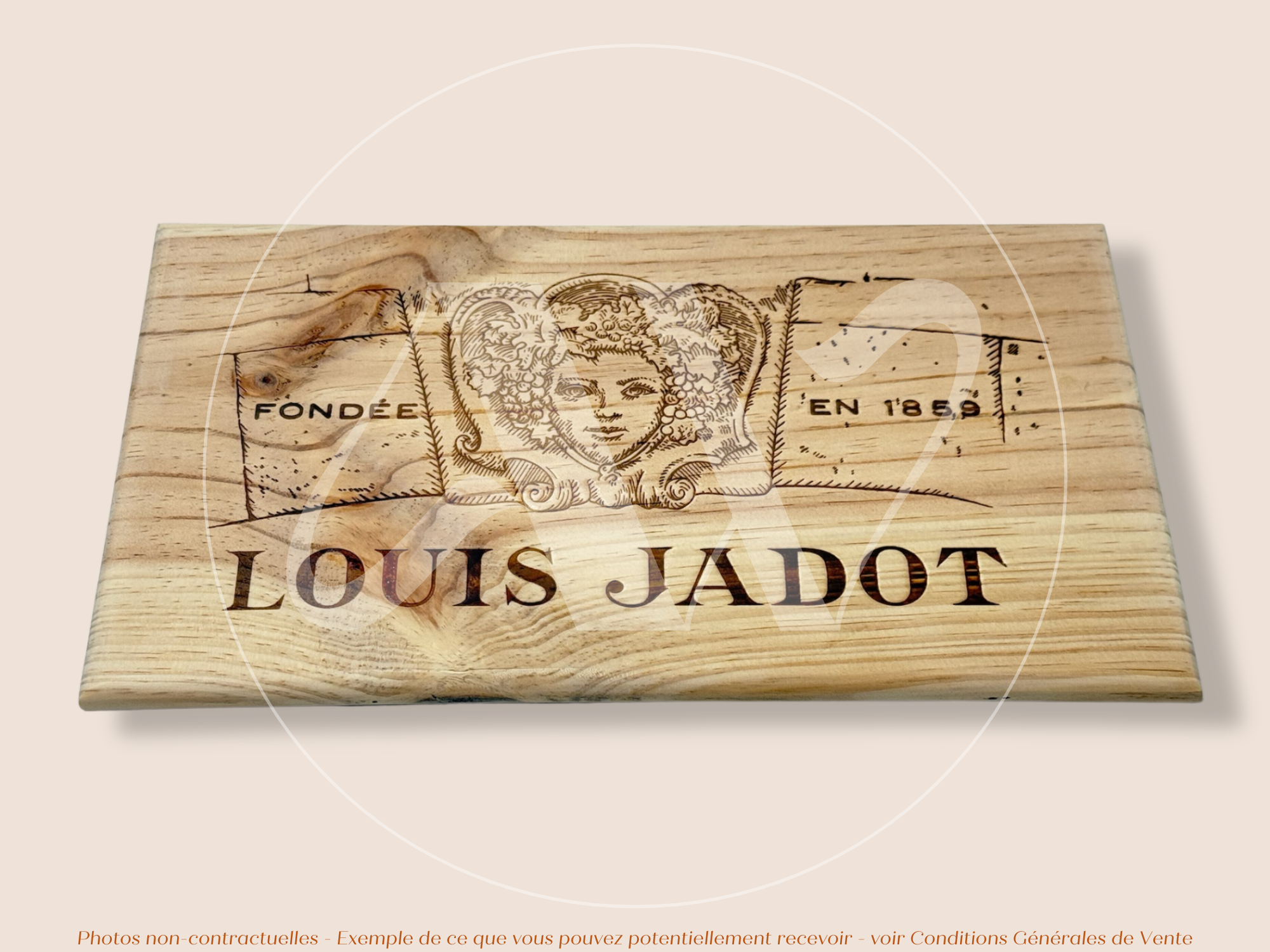 Estampe / Façade d'une caisse de vin en bois de la Maison Louis Jadot - Bourgogne | Format 6 bouteilles = 30x17 cm
