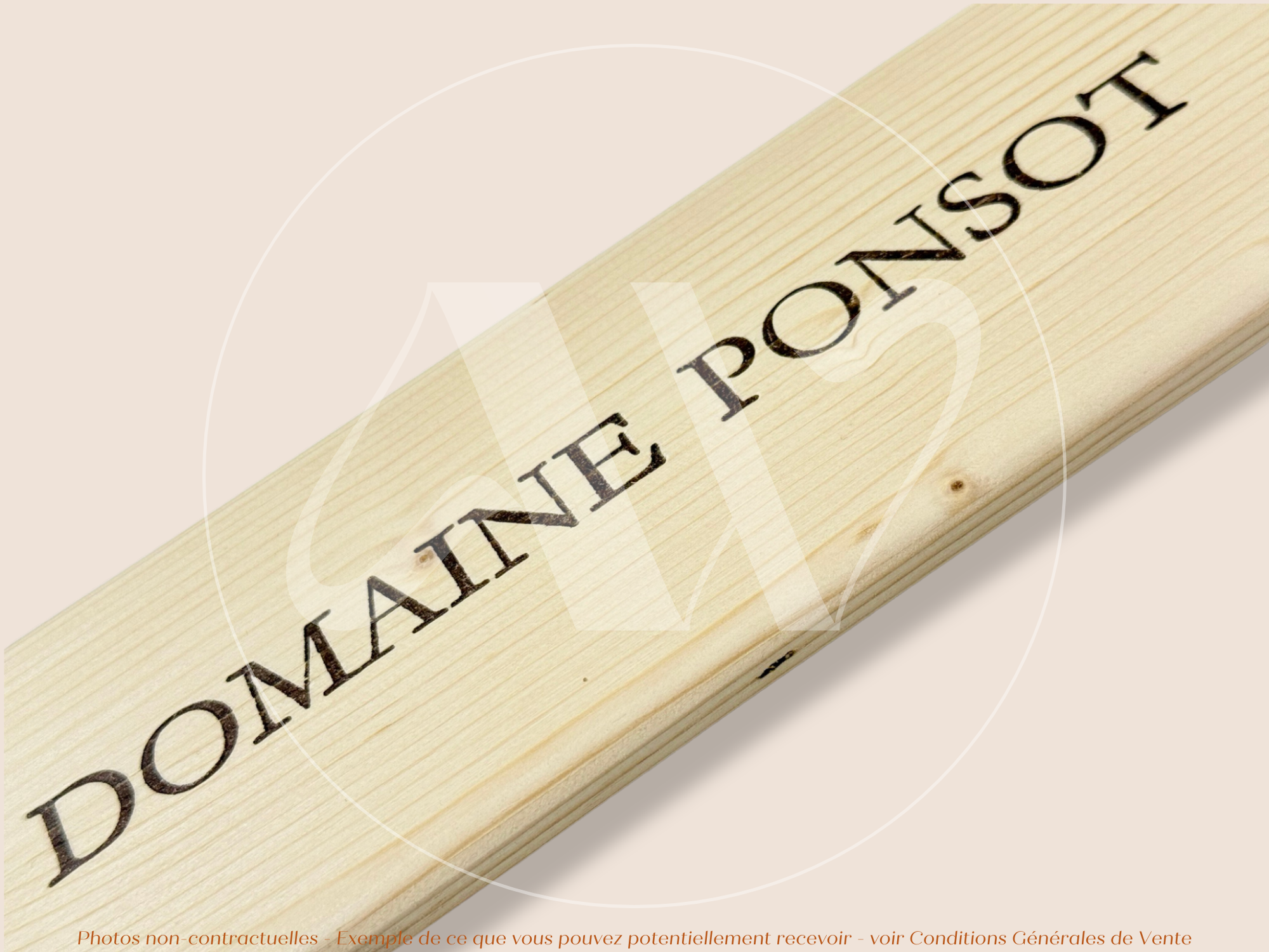 Estampe bois – Domaine Ponsot – Bourgogne – Format 30x9 cm – Façade rare Plaque emblématique