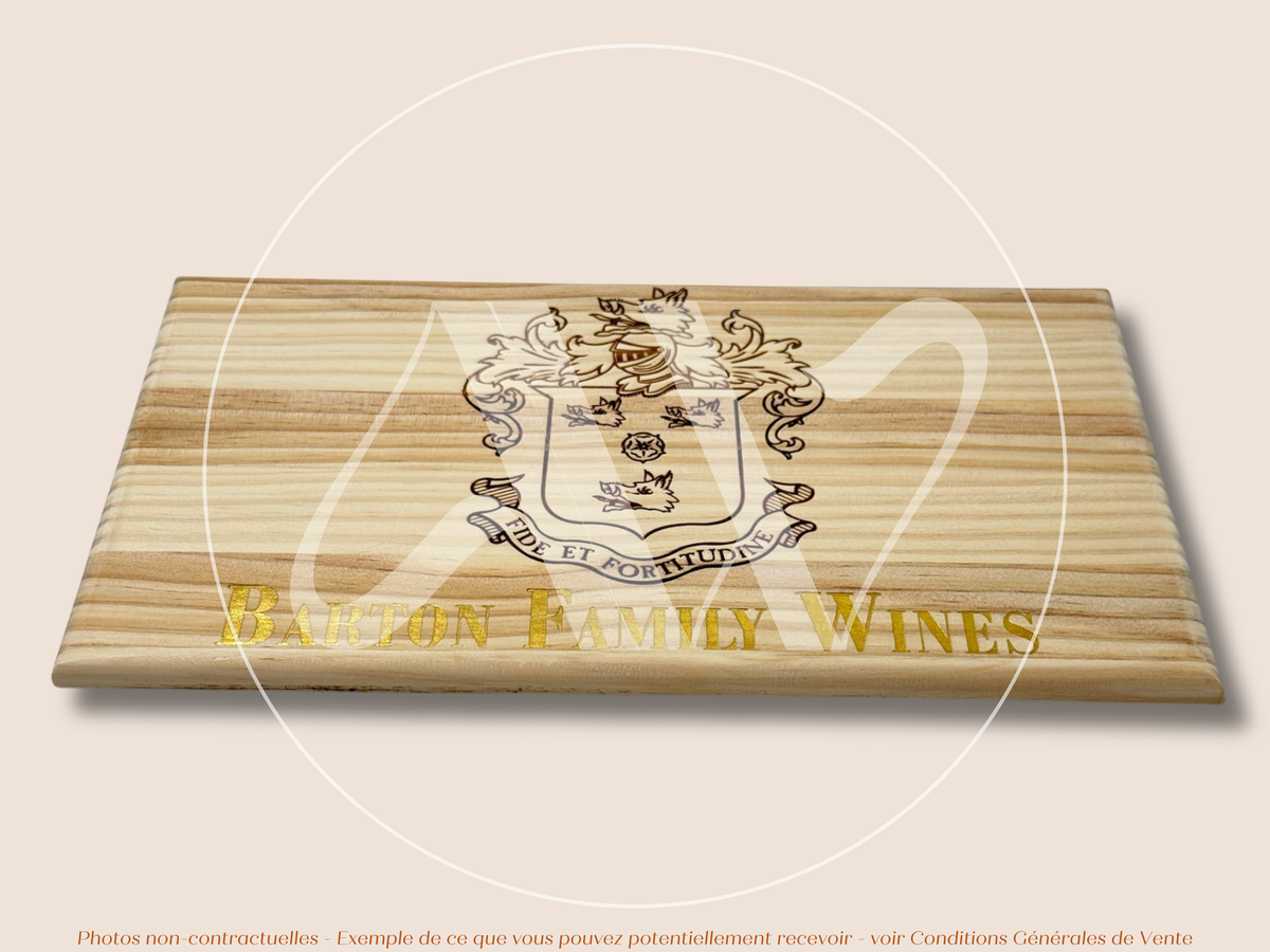 Façade Estampe bois – Barton Family Wines – Bordeaux – Format 30x17 cm – (inscription dorée)