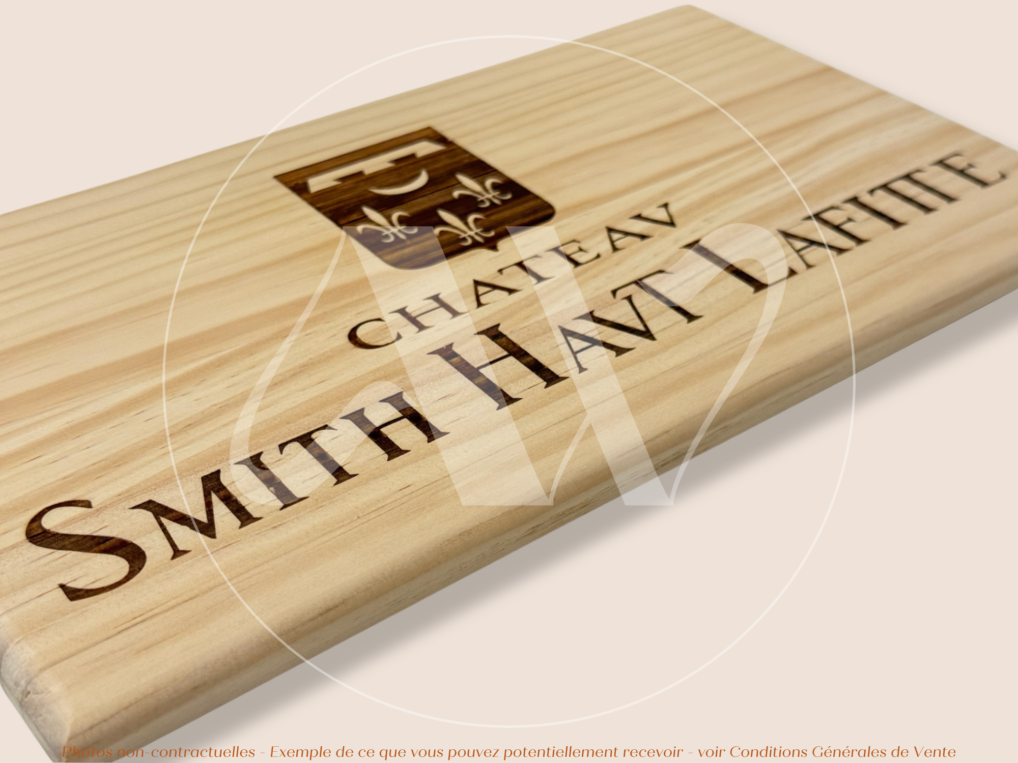 Estampe / Façade d'une caisse de vin en bois du Chateau Smith Haut Lafitte - Bordeaux | Format 6 ou 12 bouteilles = 30x17