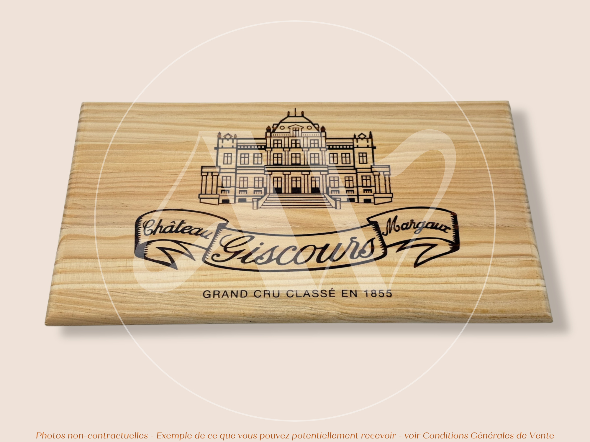 Façade Estampe bois – Château Giscours – Margaux (Bordeaux) – Format 30x17 cm – (pièce emblématique)