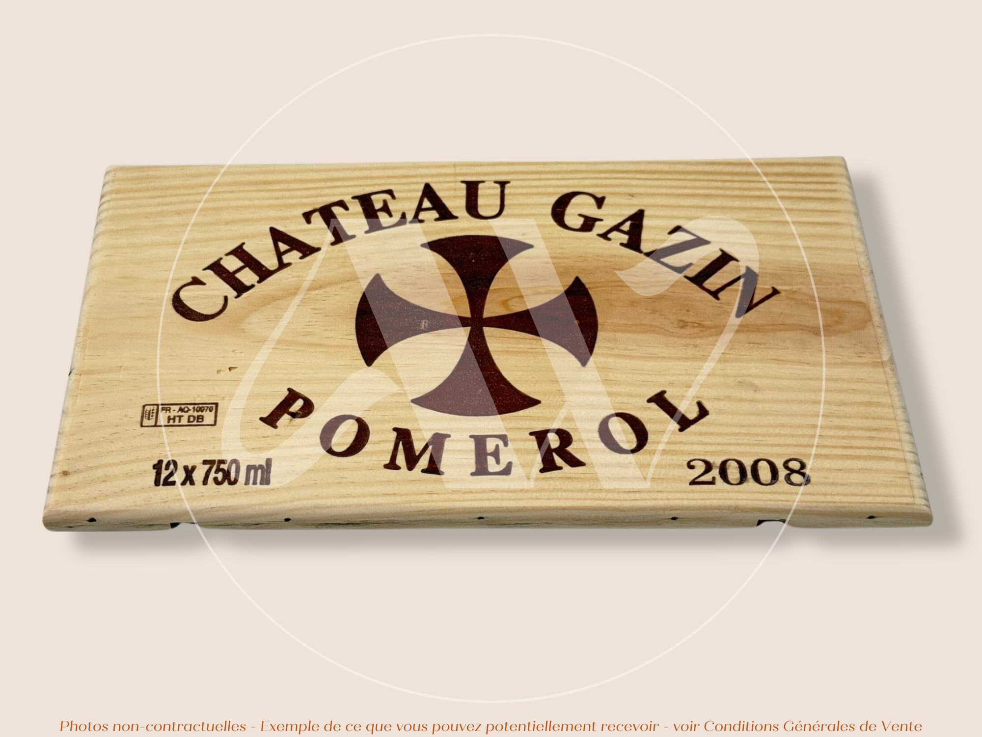 Façade Estampe bois – Château Gazin – Pomerol (Bordeaux) – Format 30x17 cm – (Millésime 2008 – Recherché des connaisseurs)