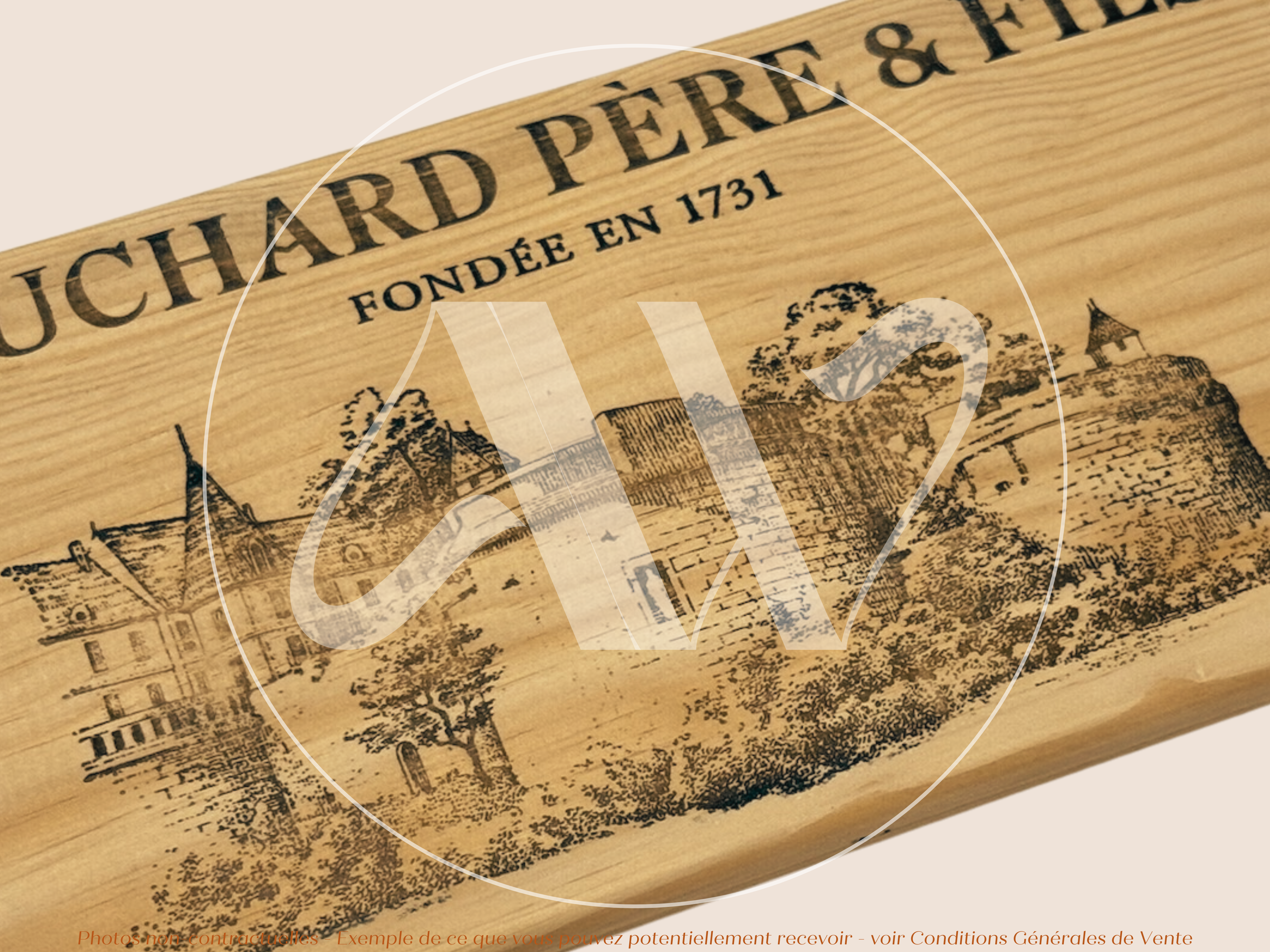 Estampe de caisse de vin – Bouchard Père & Fils – Bourgogne – 30 × 17 cm