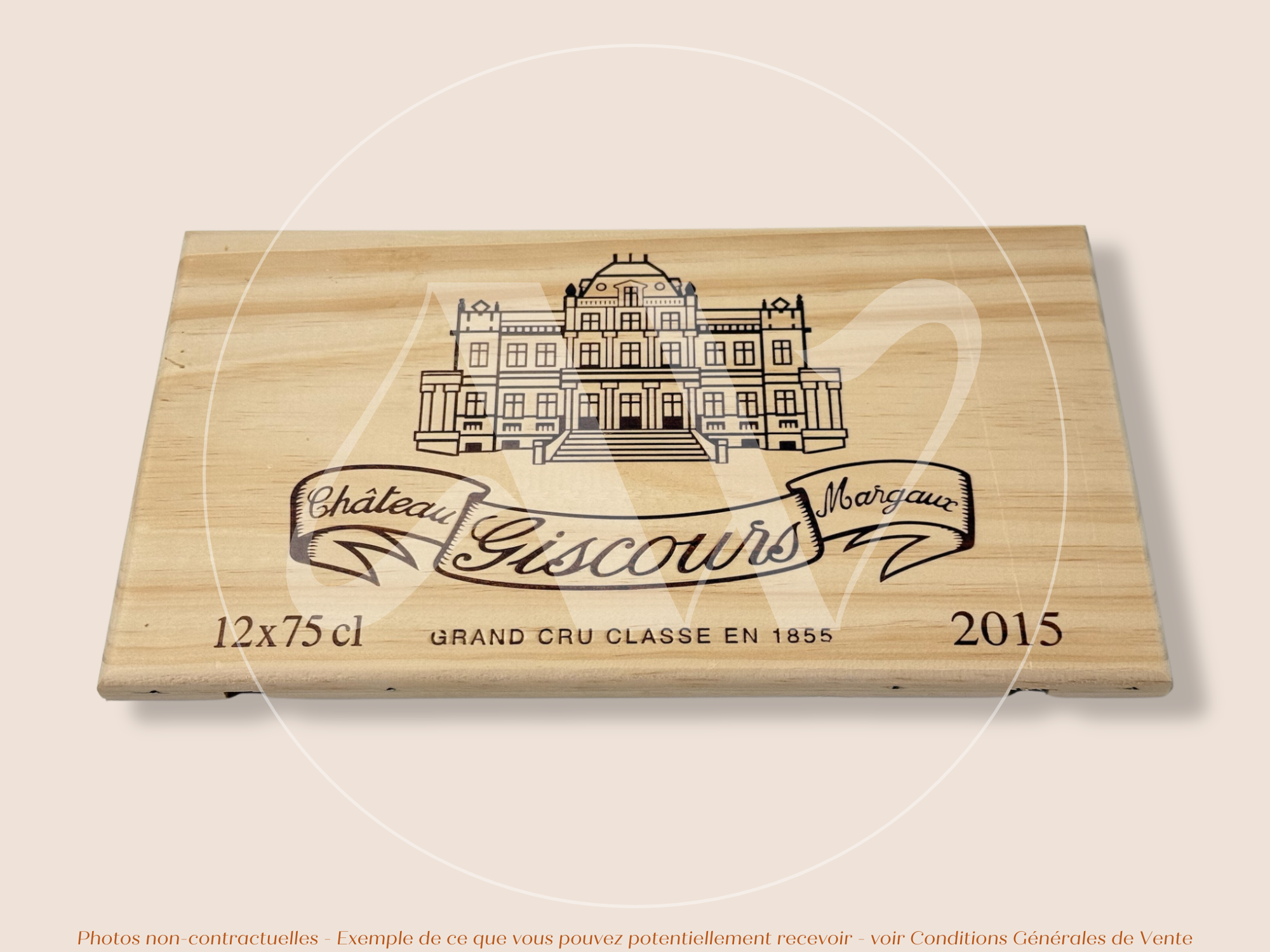Façade Estampe bois – Château Giscours – Margaux (Bordeaux) – Format 30x17 cm – (Millésime 2015 – Grand Cru Classé)