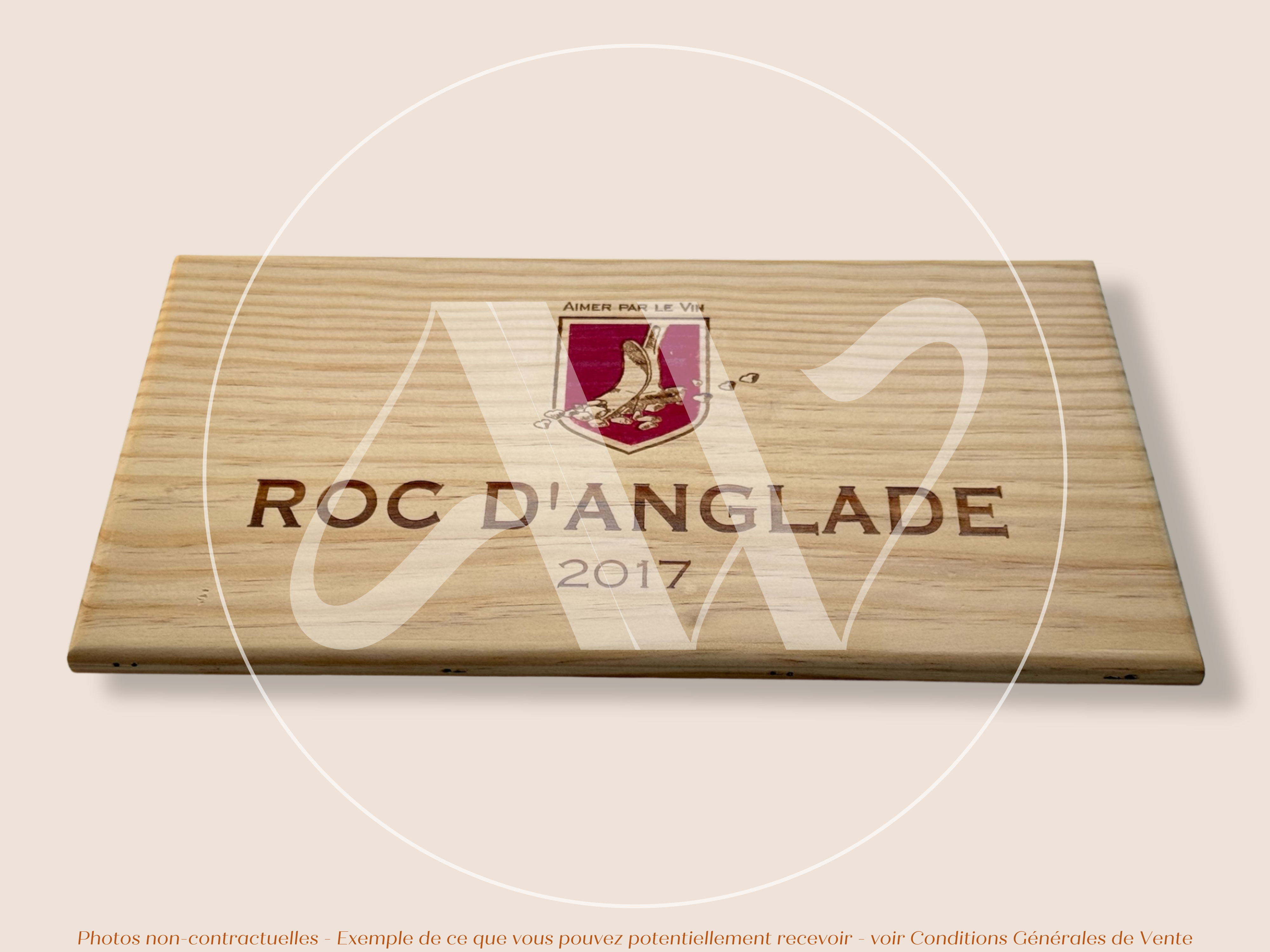 Façade Estampe de caisse de vin – Roc d’Anglade 2017 - Languedoc – 30 × 17 cm