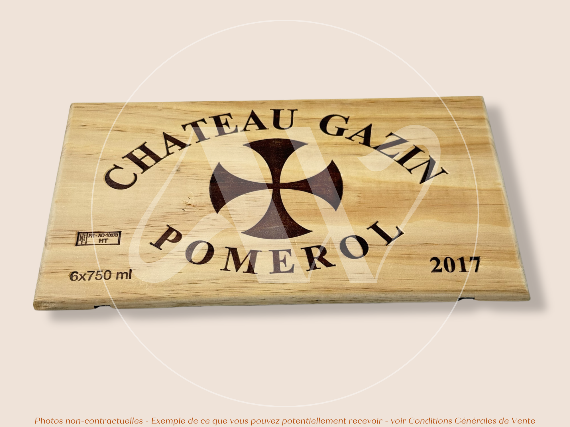Façade Estampe bois – Château Gazin – Pomerol (Bordeaux) – Format 30x17 cm – (Millésime 2017 – Recherché des connaisseurs)