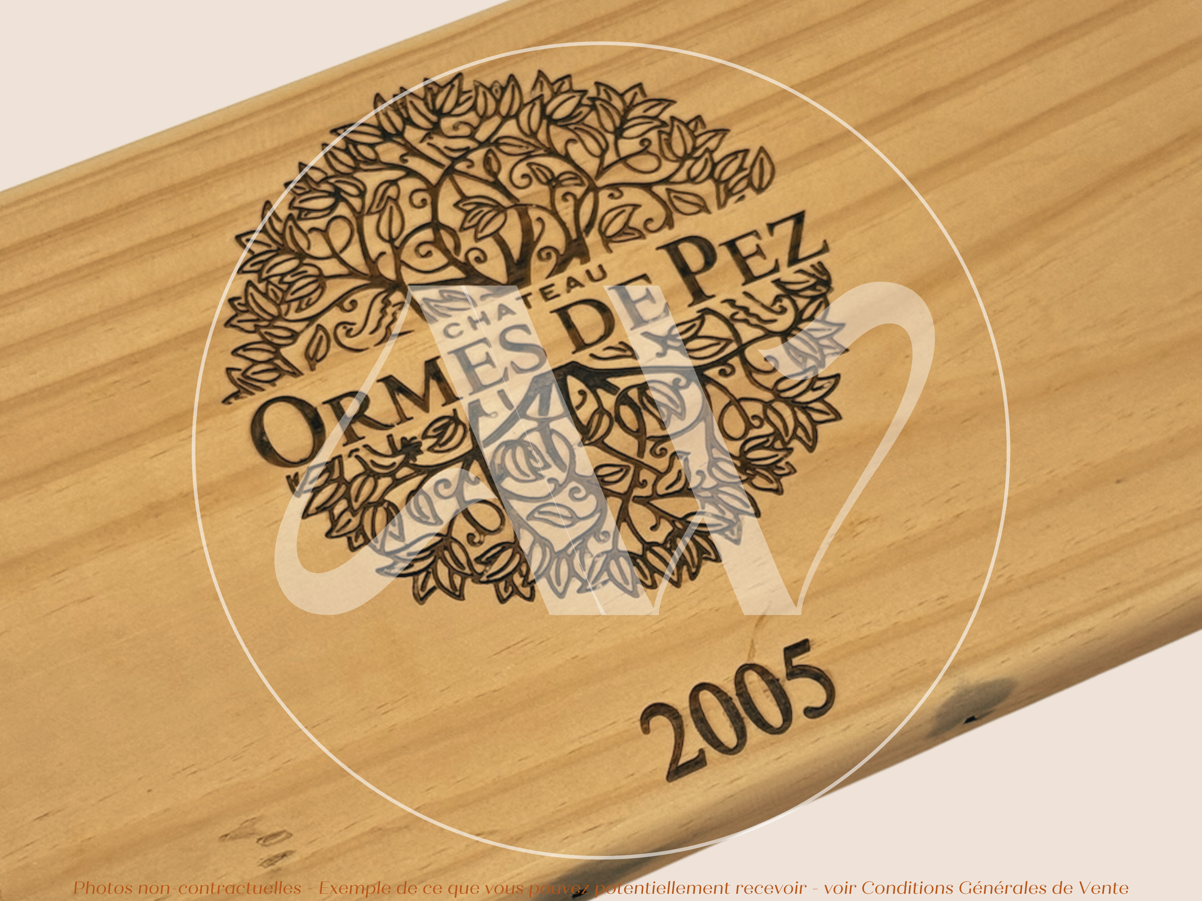 Estampe de caisse de vin – Château Ormes de Pez 2005 – Saint-Estèphe – 30 × 17 cm