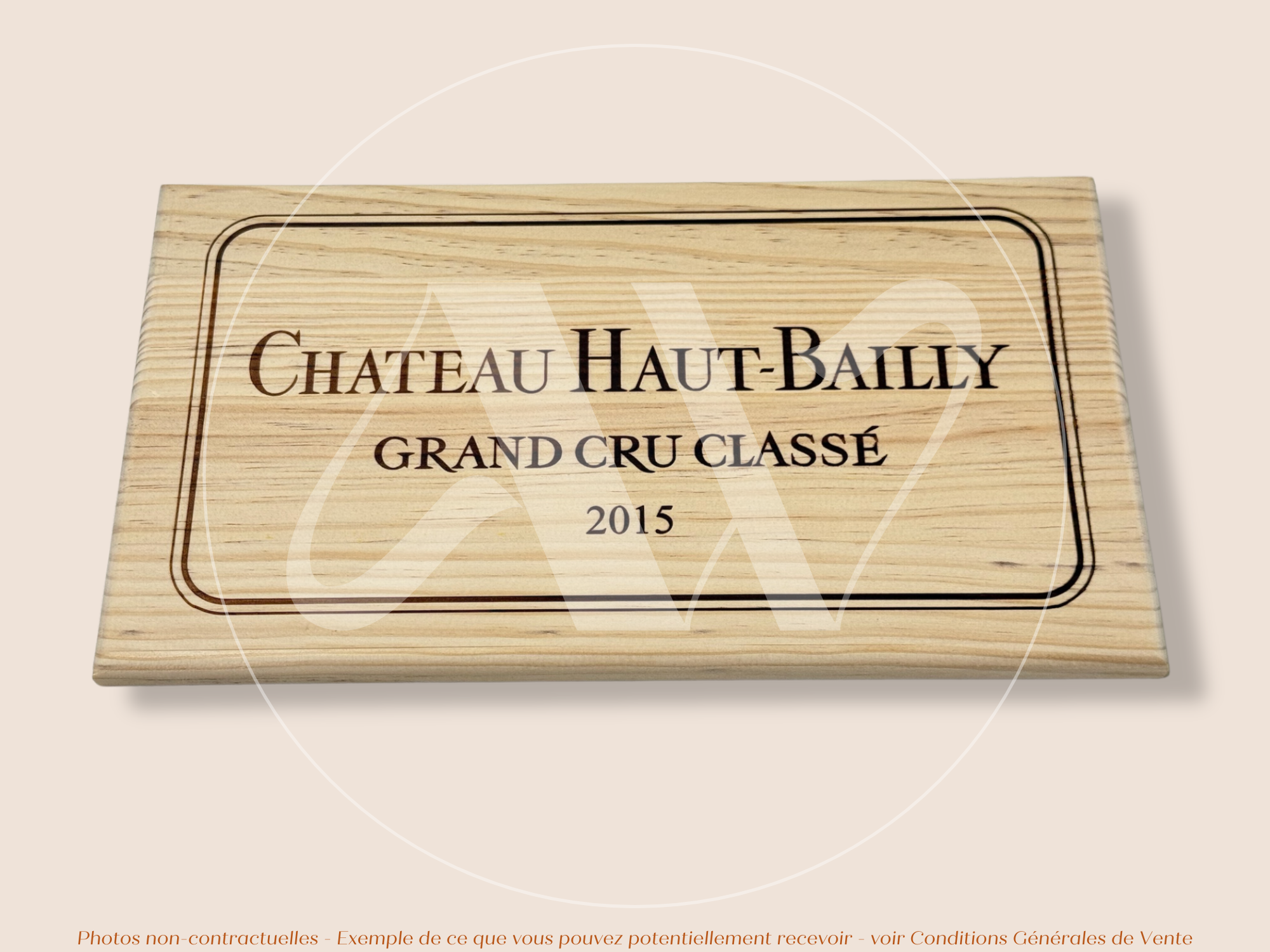 Façade Estampe bois – Château Haut-Bailly – Pessac-Léognan (Bordeaux) – Format 30x17 cm – (Millésime 2015 – Incontournable)