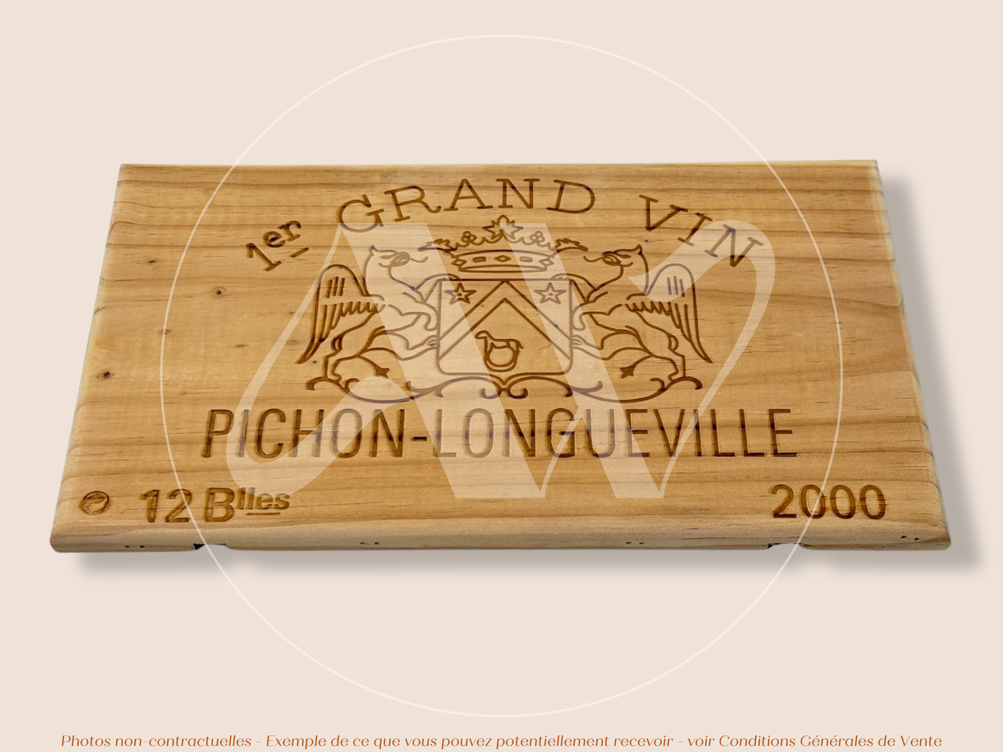 Façade Estampe bois – Château Pichon Longueville (Pauillac – Bordeaux) – Format 30x17 cm – Millésime 2000 – Collector