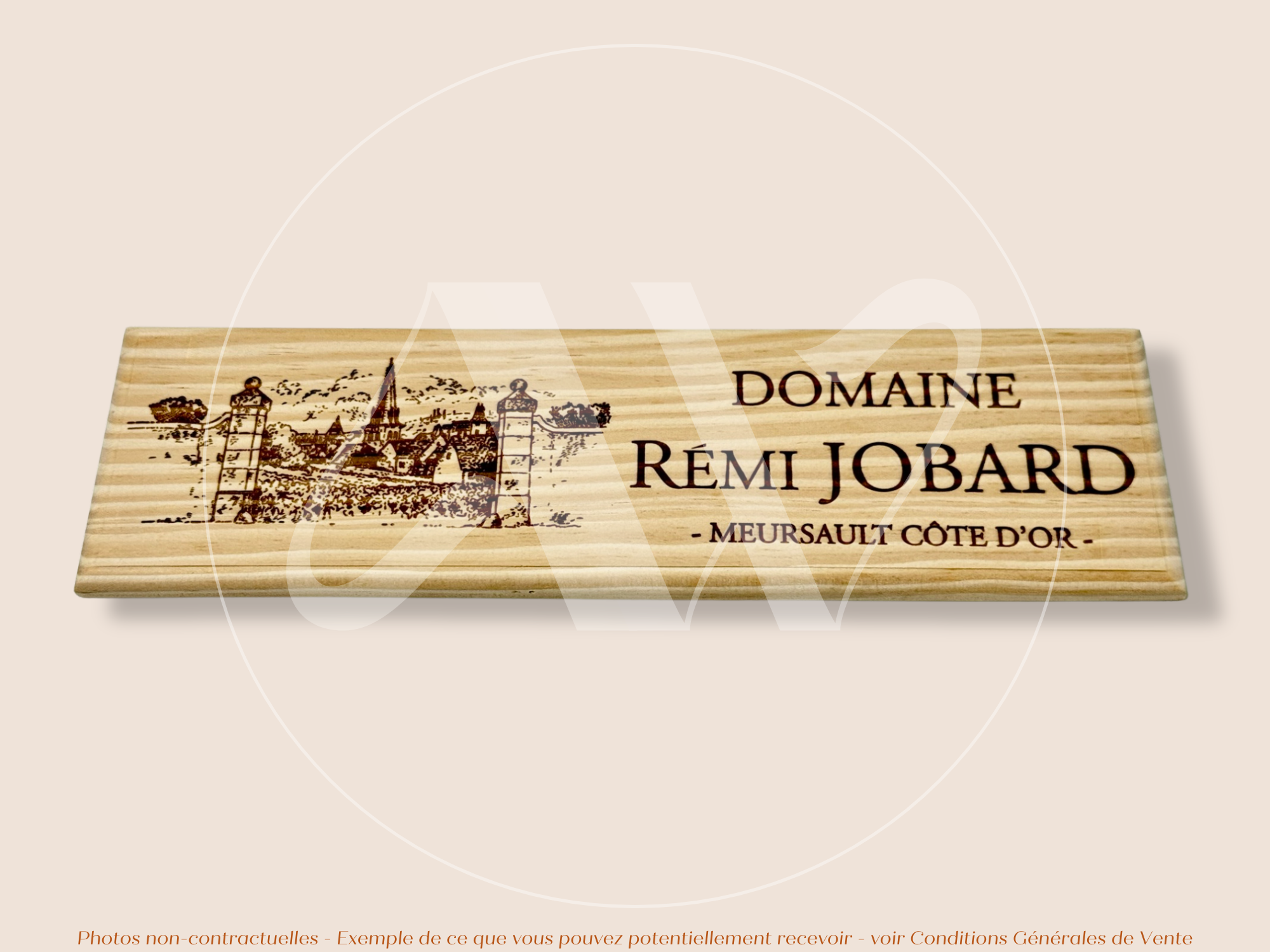 Façade Estampe bois – Domaine Rémi Jobard – Meursault (Bourgogne – Côte d'Or) – Format 30x9 cm – Quantité Limitée