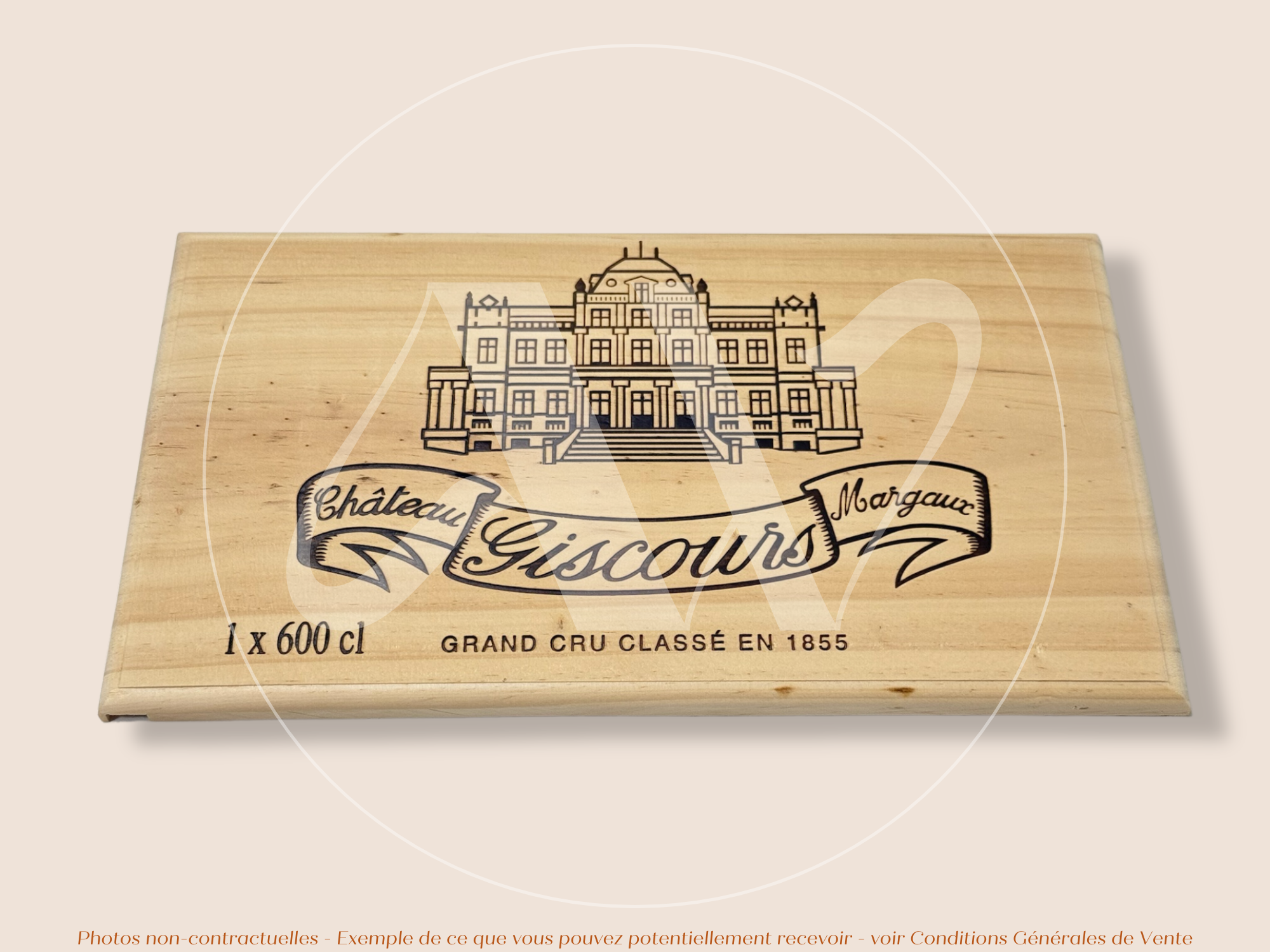 Façade Estampe bois – Château Giscours – Margaux (Bordeaux) – Format 30x17 cm – (Edition Grand Format Impérial 600 cl)