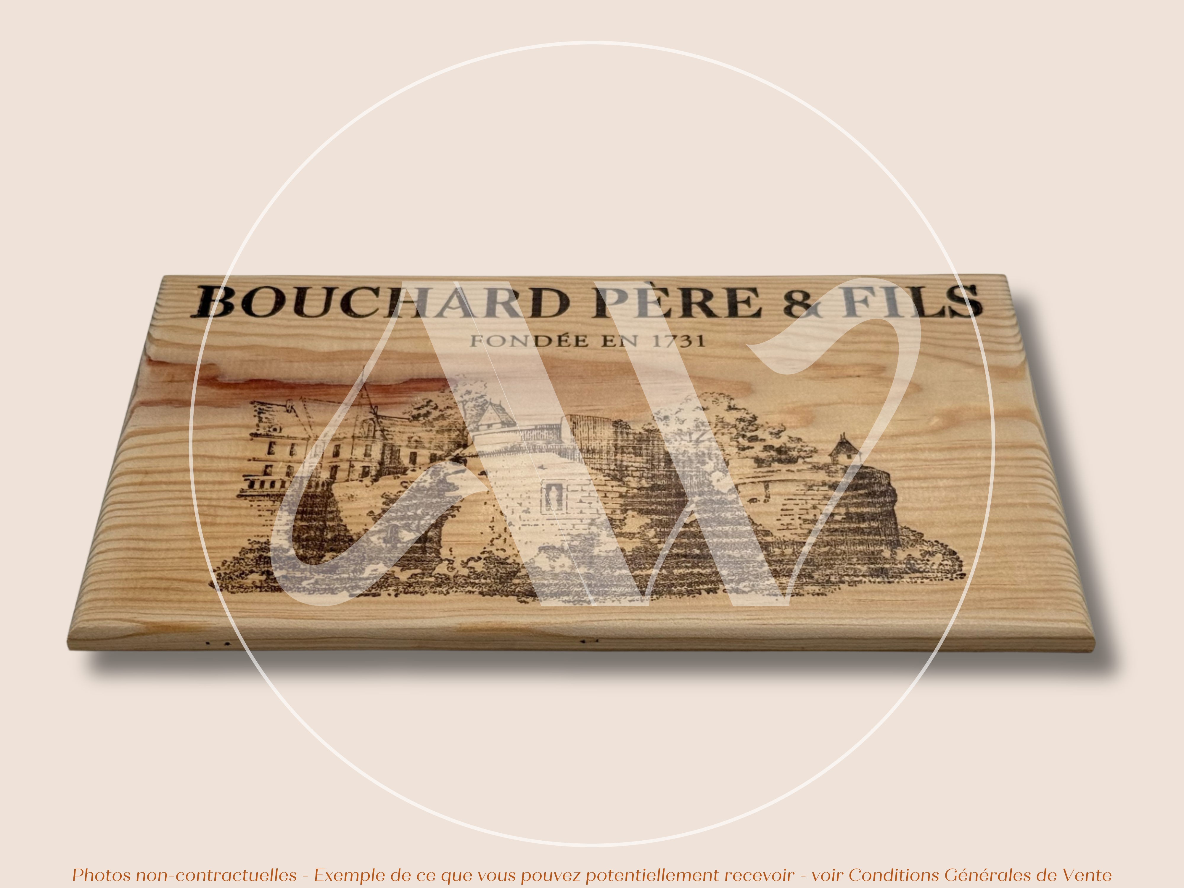 Estampe de caisse de vin – Bouchard Père & Fils – Bourgogne – 30 × 17 cm