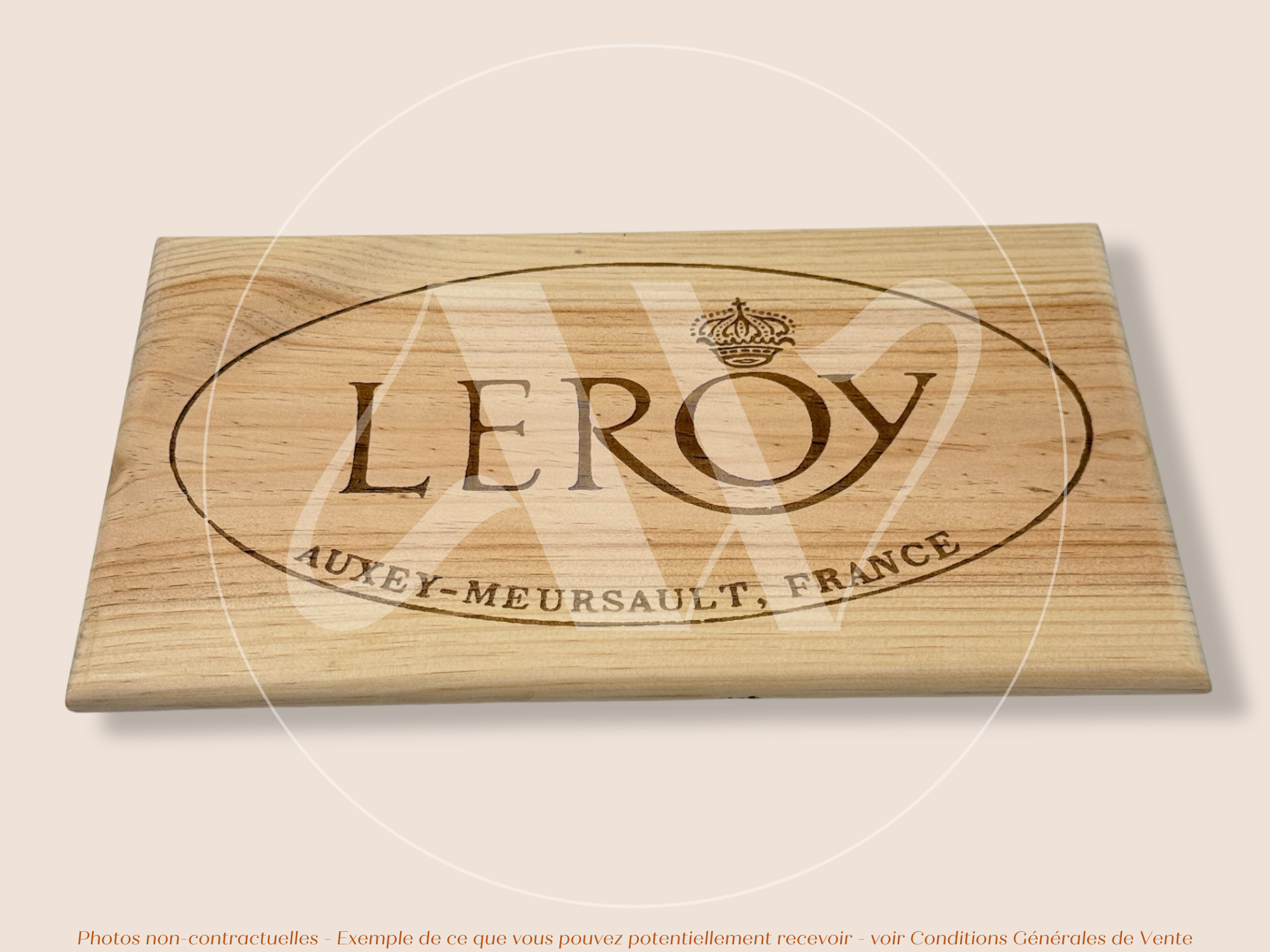 Estampe / Façade d'une caisse de vin en bois du Domaine Leroy - Bourgogne | Format 6 bouteilles = 30x17 cm