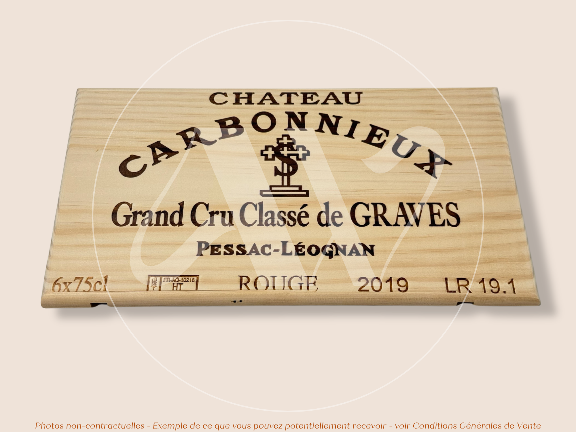 Façade Estampe bois – Château Carbonnieux – Pessac-Léognan (Bordeaux) – Format 30x17 cm – (Millésime 2019)