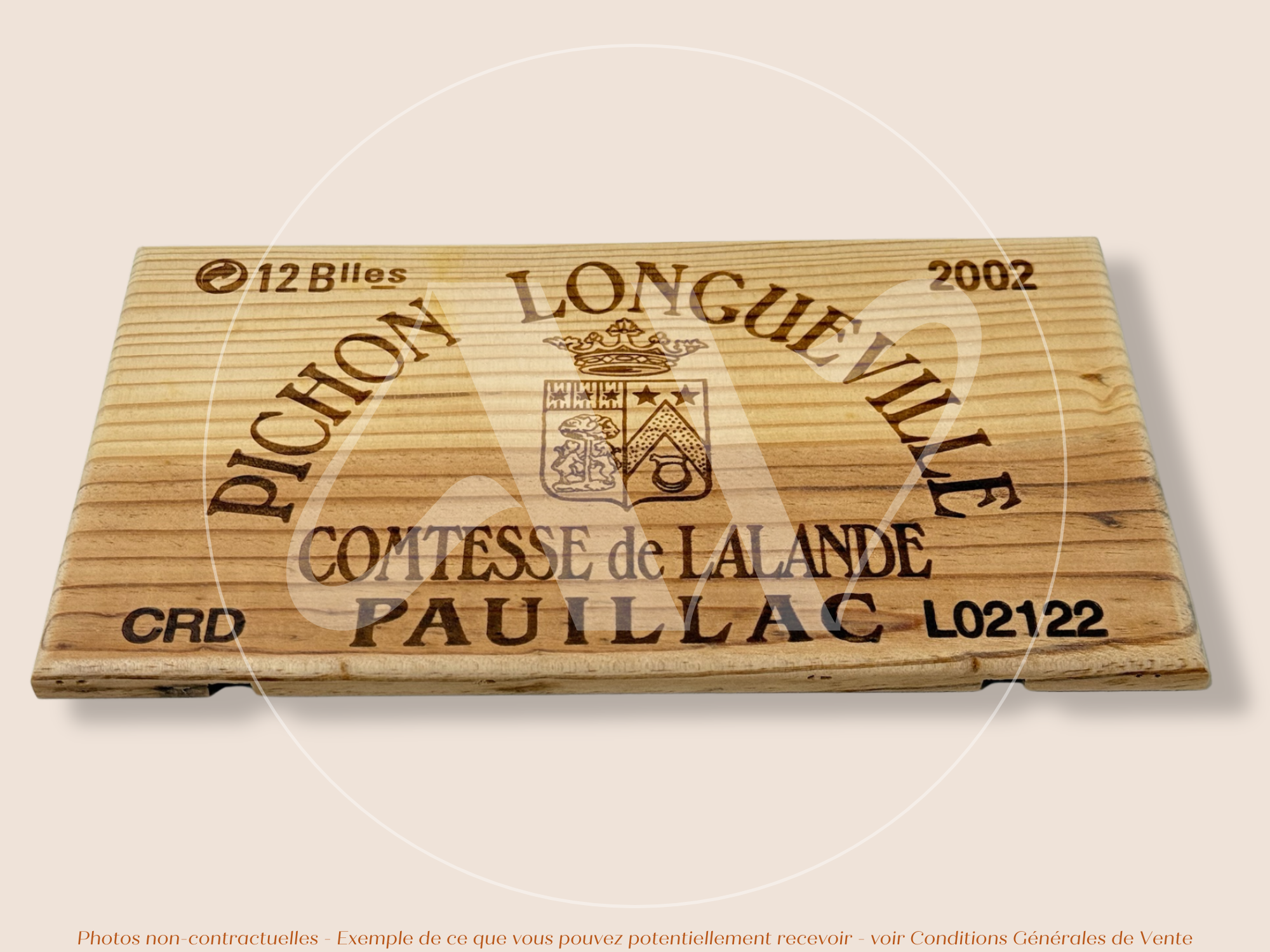 Façade Estampe bois – Château Pichon Longueville Comtesse de Lalande – Pauillac (Bordeaux) – Format 30x17 cm – Millésime 2002 – (Pièce Rare)