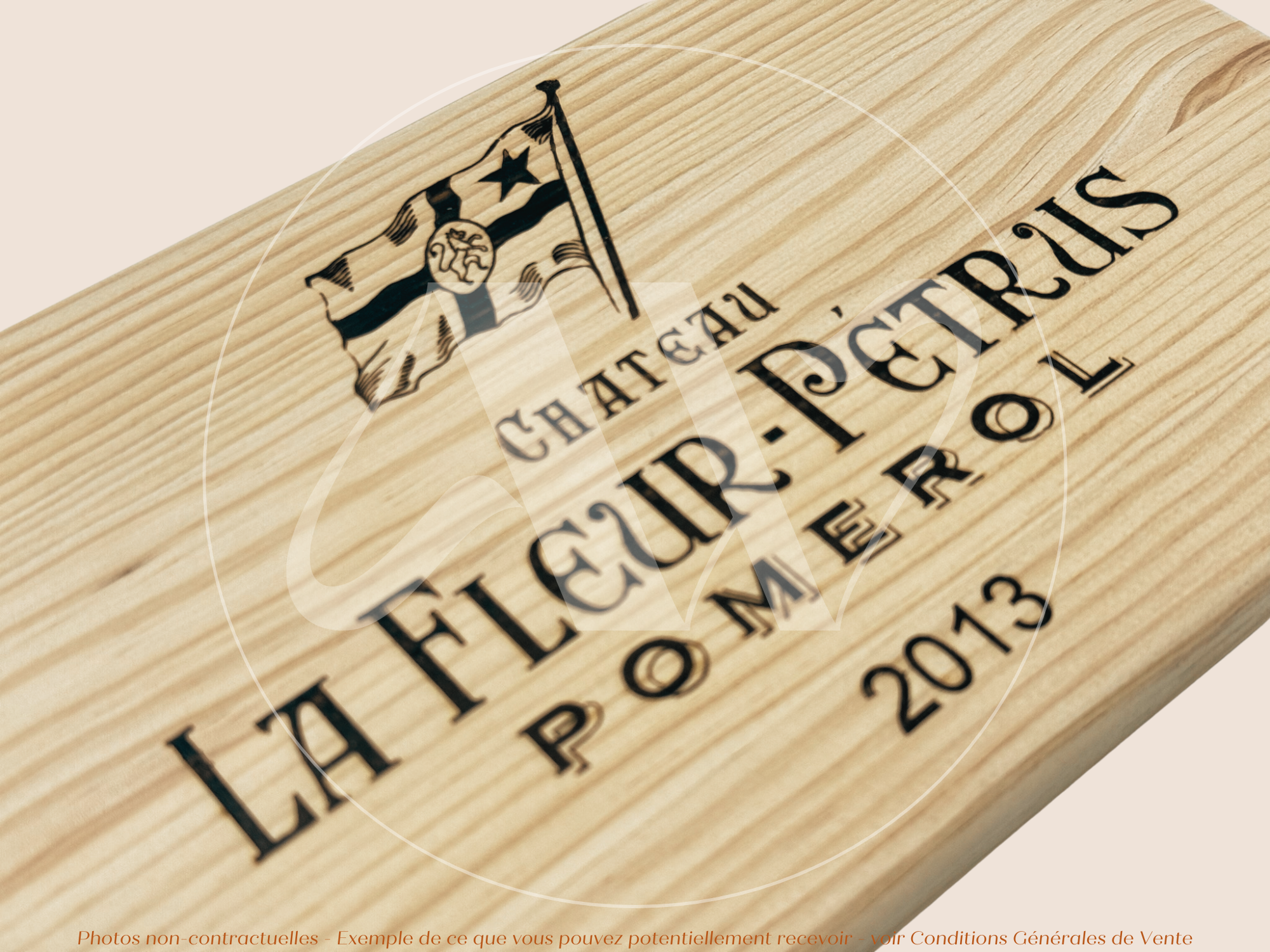 Façade Estampe bois – Château La Fleur-Pétrus – Pomerol (Bordeaux) – Format 30x17 cm – (Millésime 2013 – RARE très demandé)