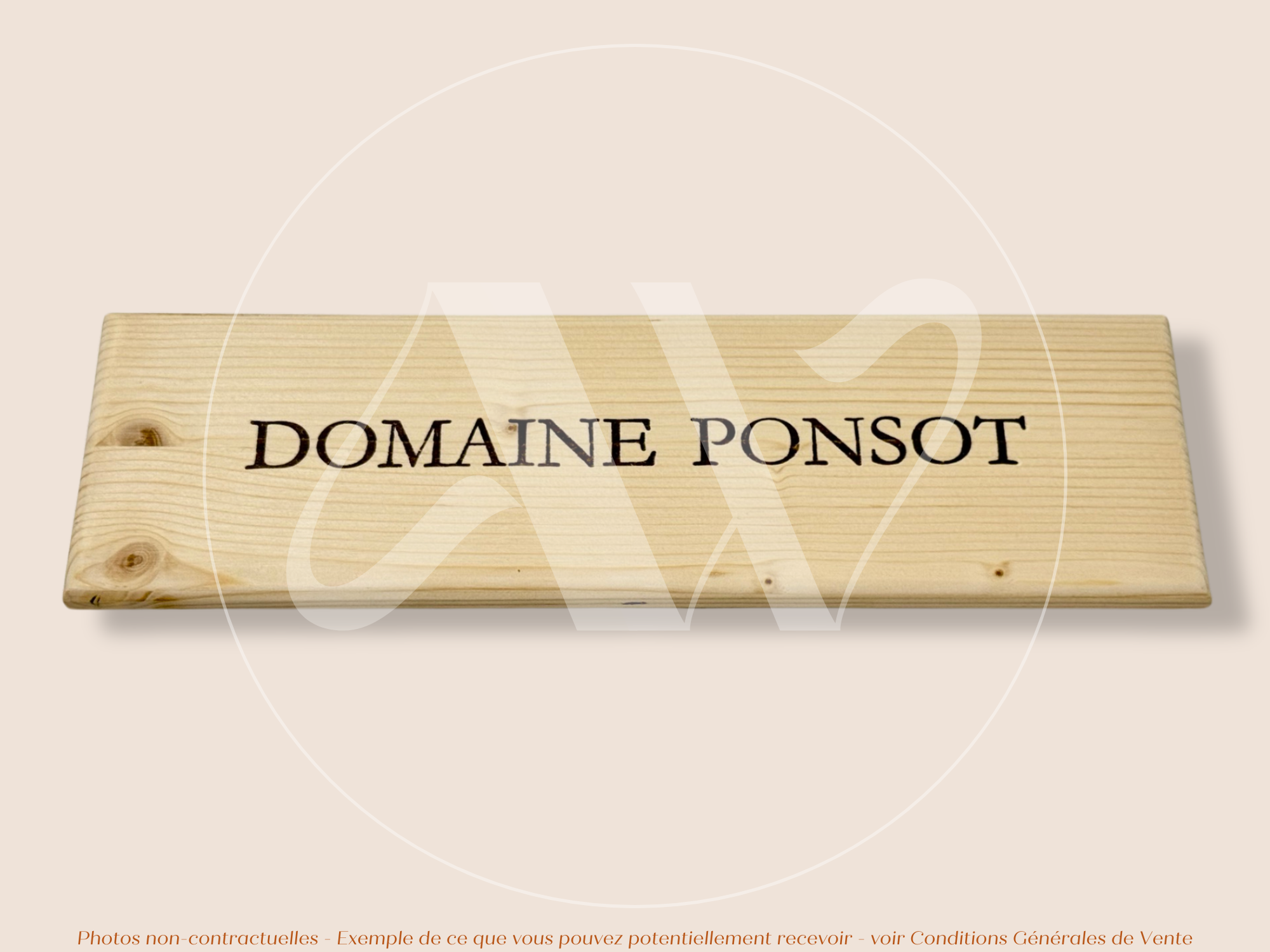Estampe bois – Domaine Ponsot – Bourgogne – Format 30x9 cm – Façade rare Plaque emblématique
