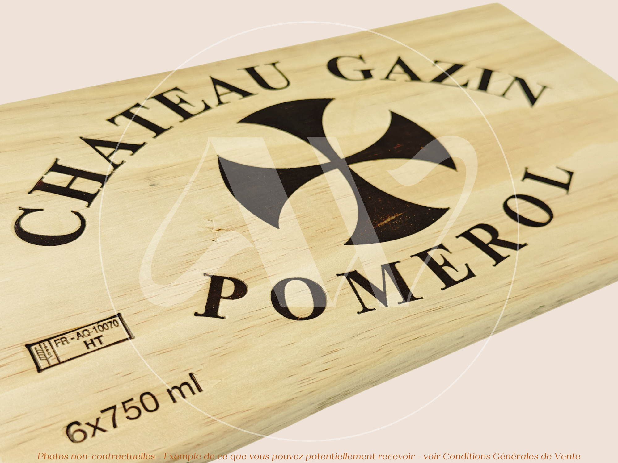 Façade Estampe bois – Château Gazin – Pomerol (Bordeaux) – Format 30x17 cm – (Millésime 2017 – Recherché des connaisseurs)